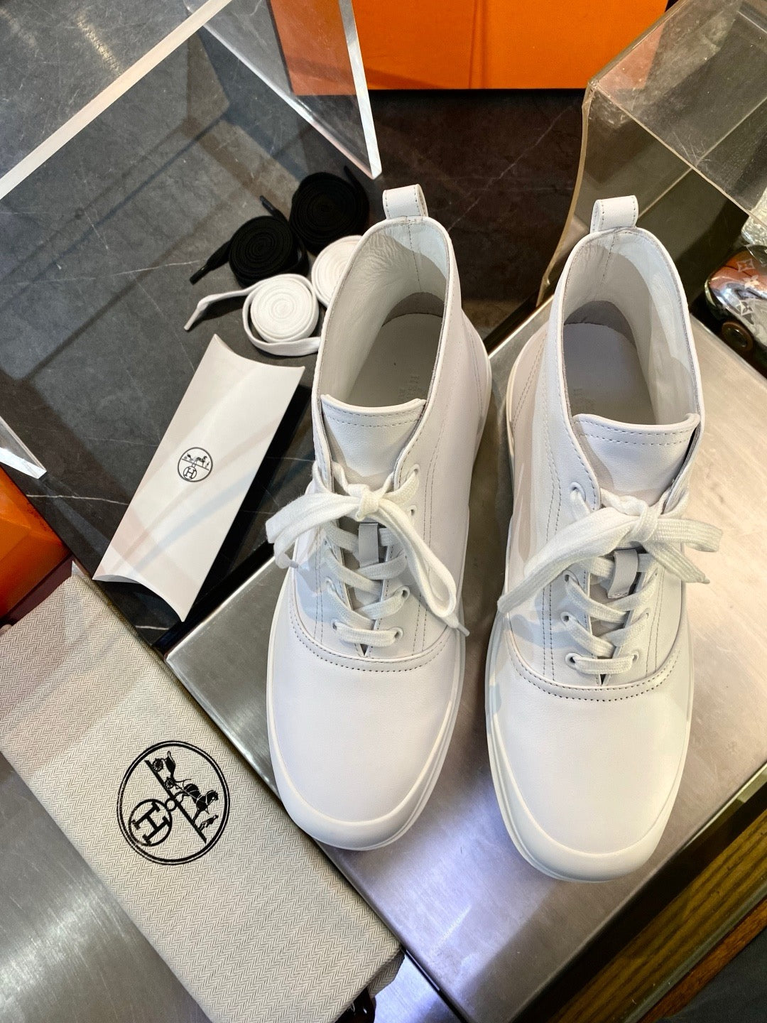 White and Grey Shoes