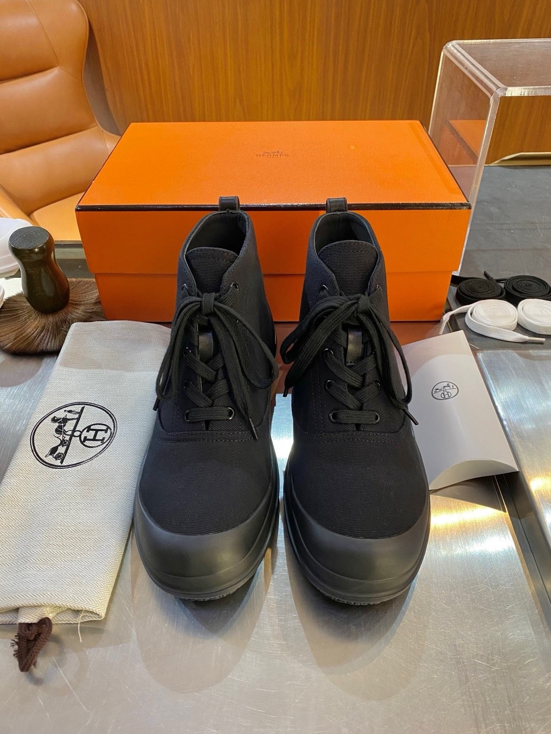 Grey and Black Shoes - FashionHype.xyz