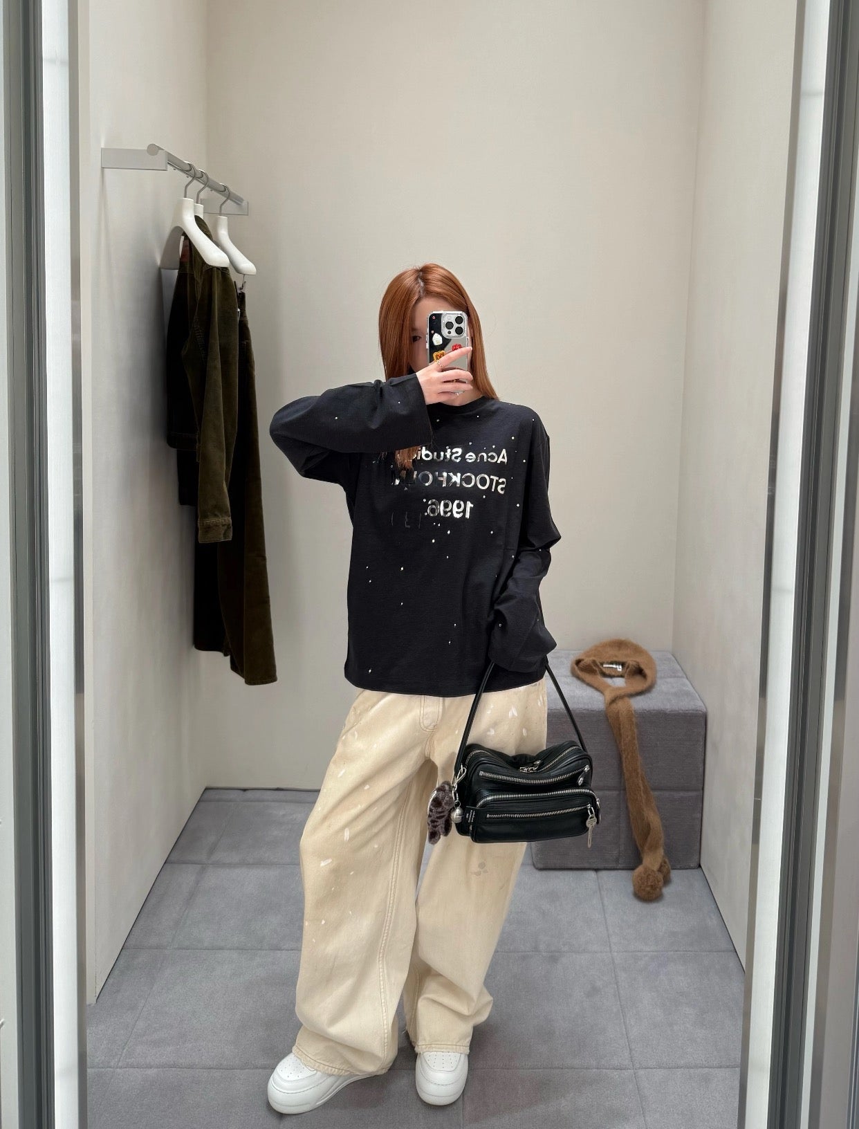 Brown, Black and White Shirt