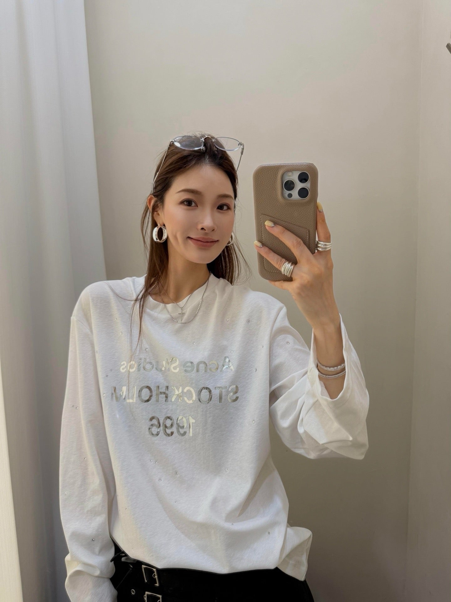 Brown, Black and White Shirt