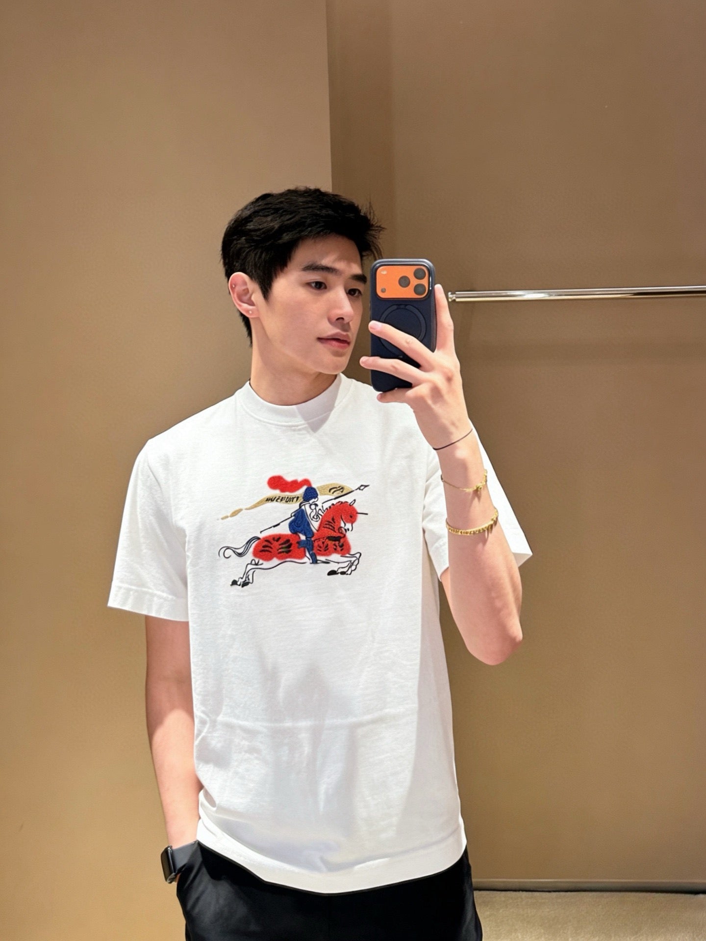 Blue, Grey, White and Red T-Shirt