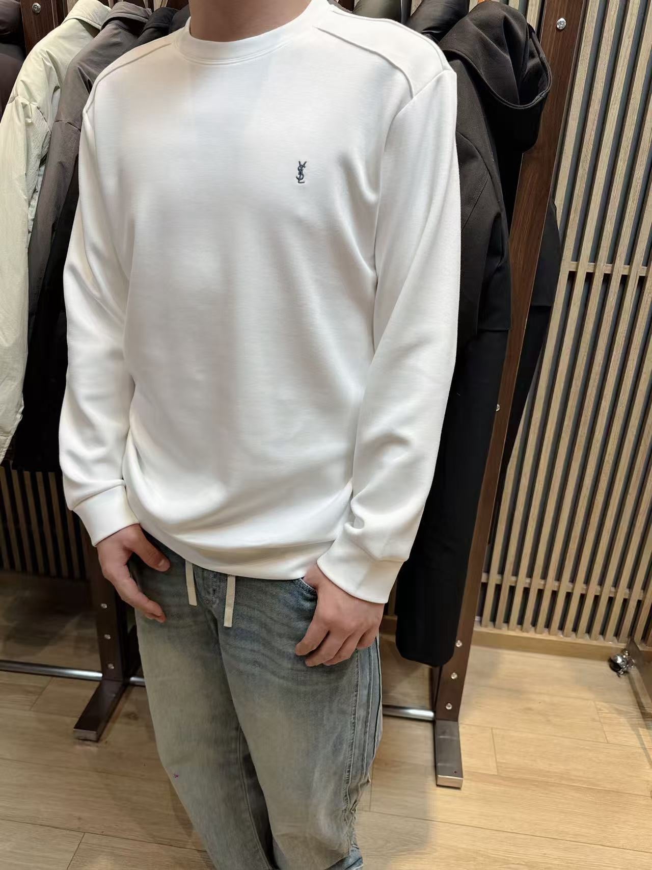 White and Black Sweatshirt