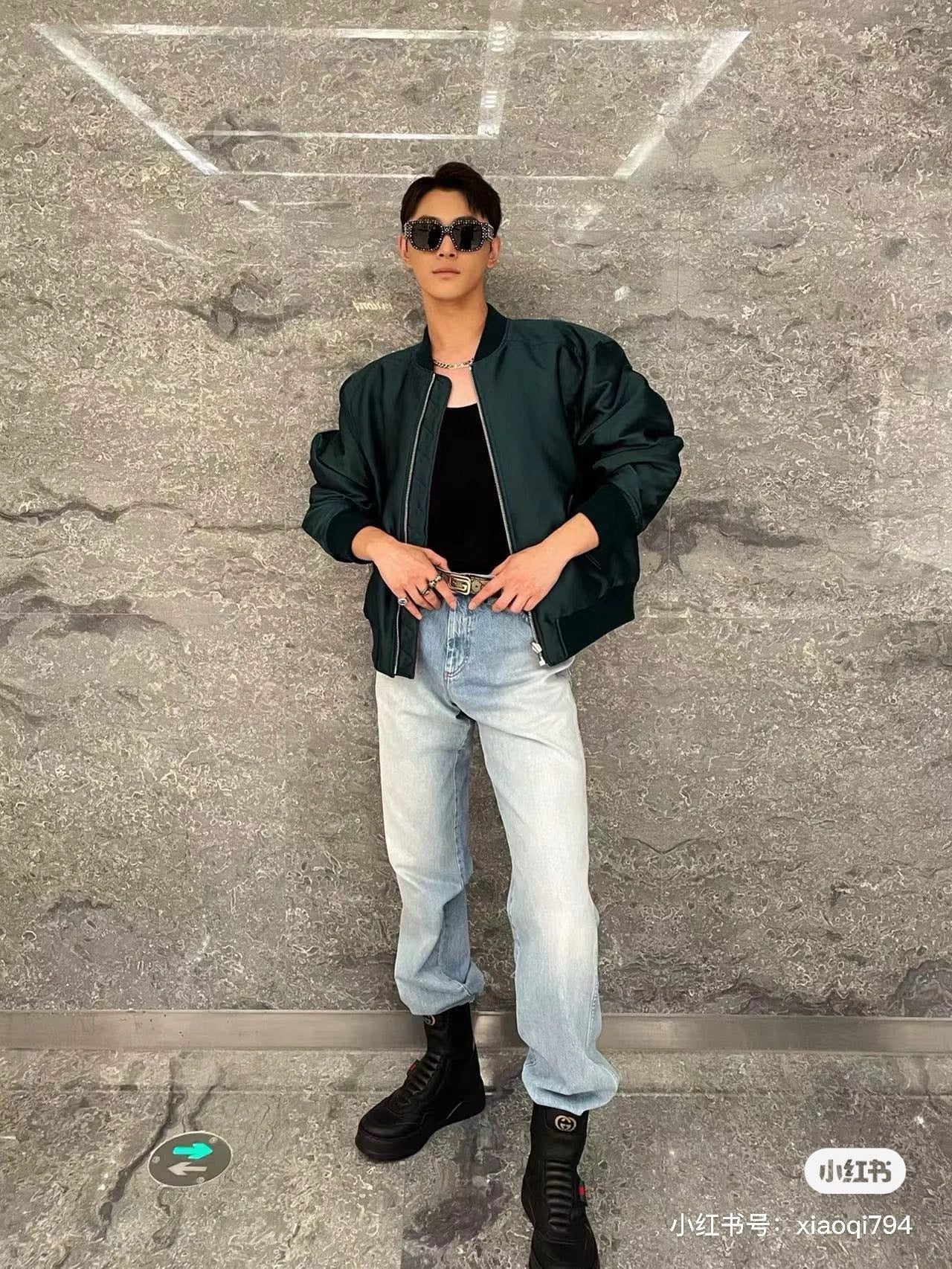 Black green Jacket - FashionHype.xyz