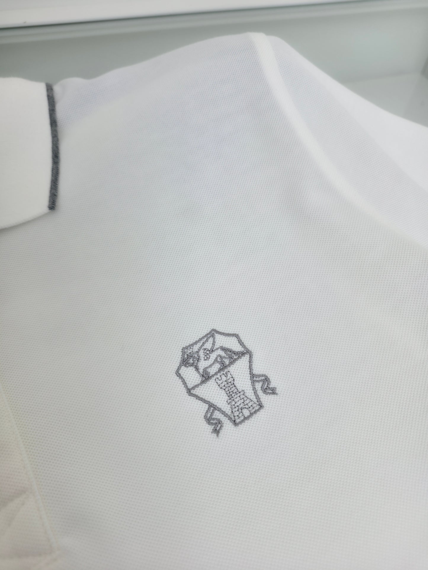 Black, Grey, Blue, Red and White Polo