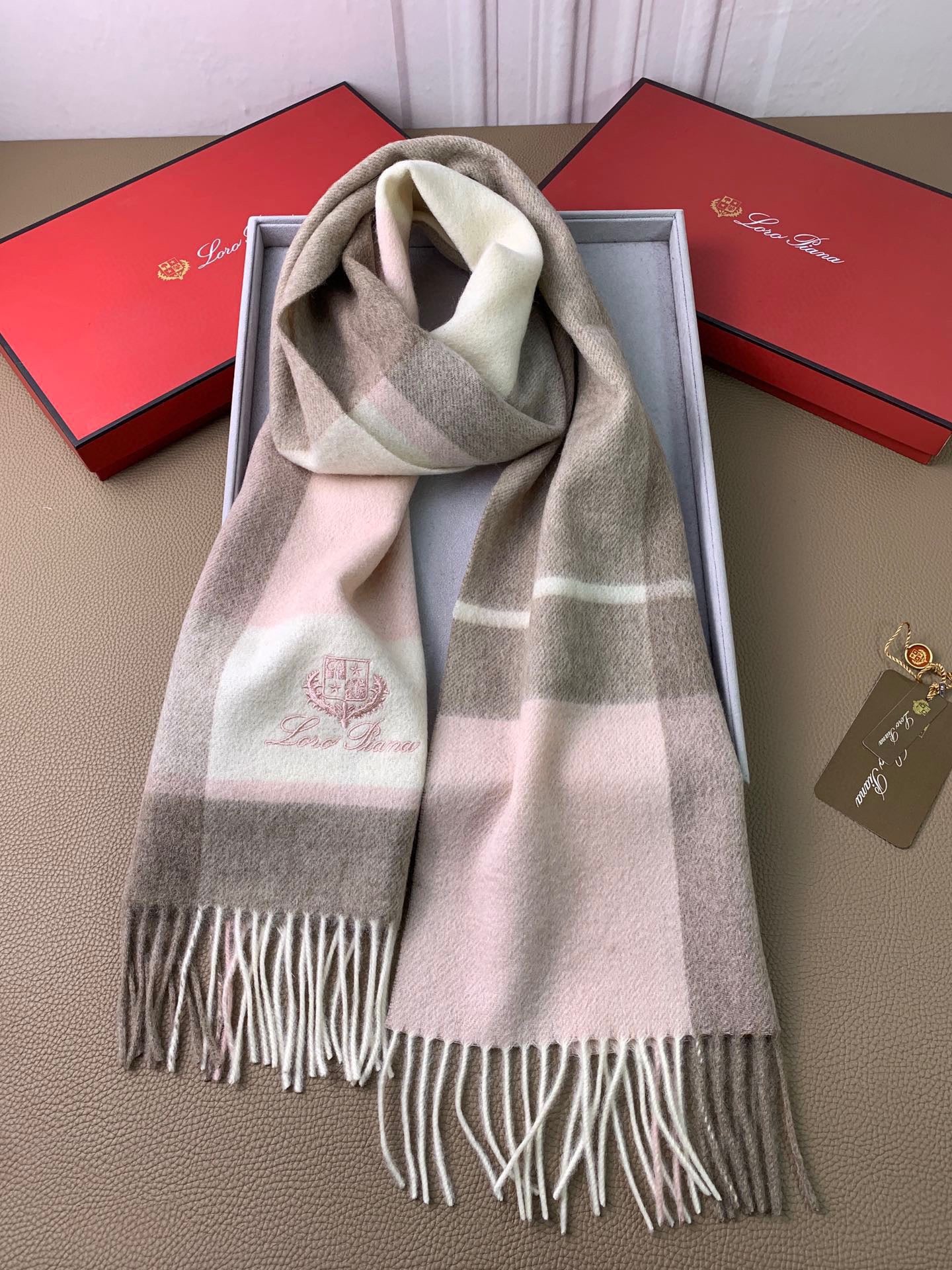 Beige Cream, and  Grey Cream Scarf