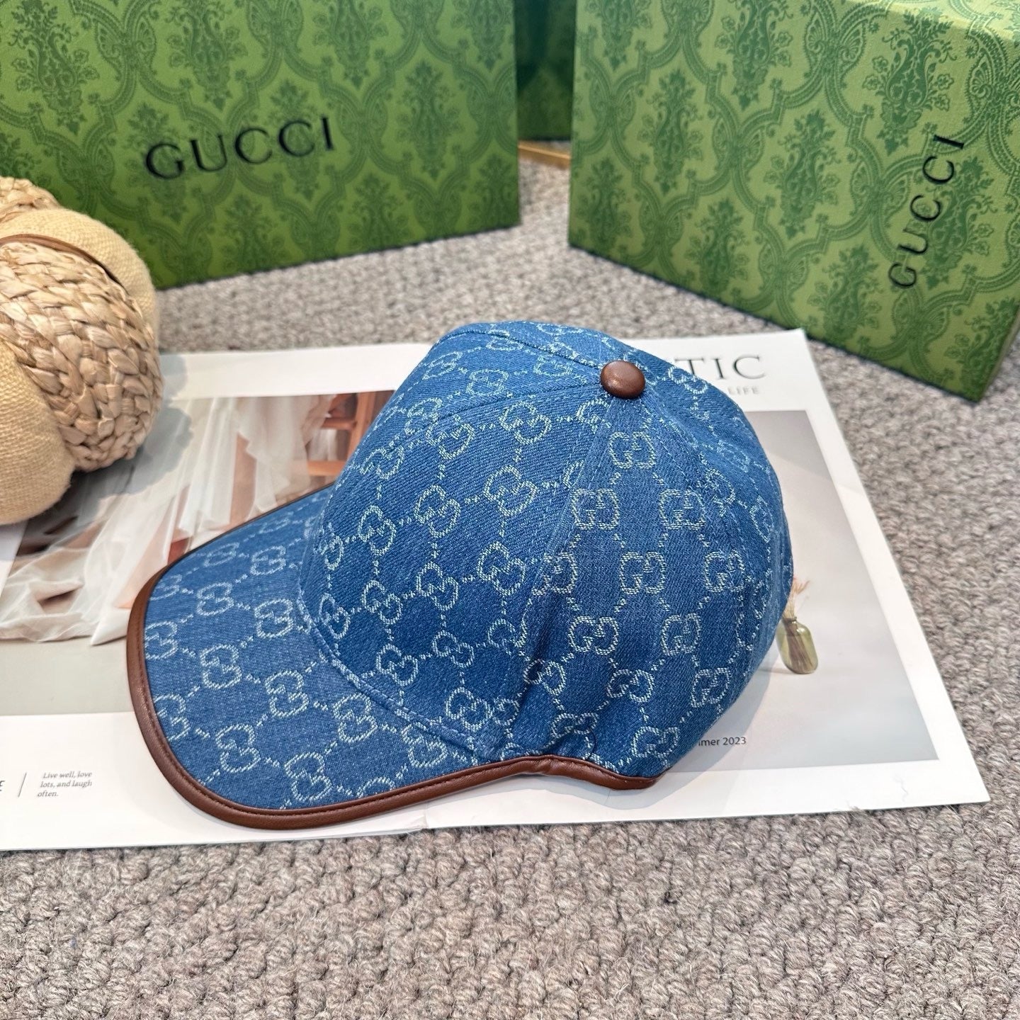 Blue brown Cap