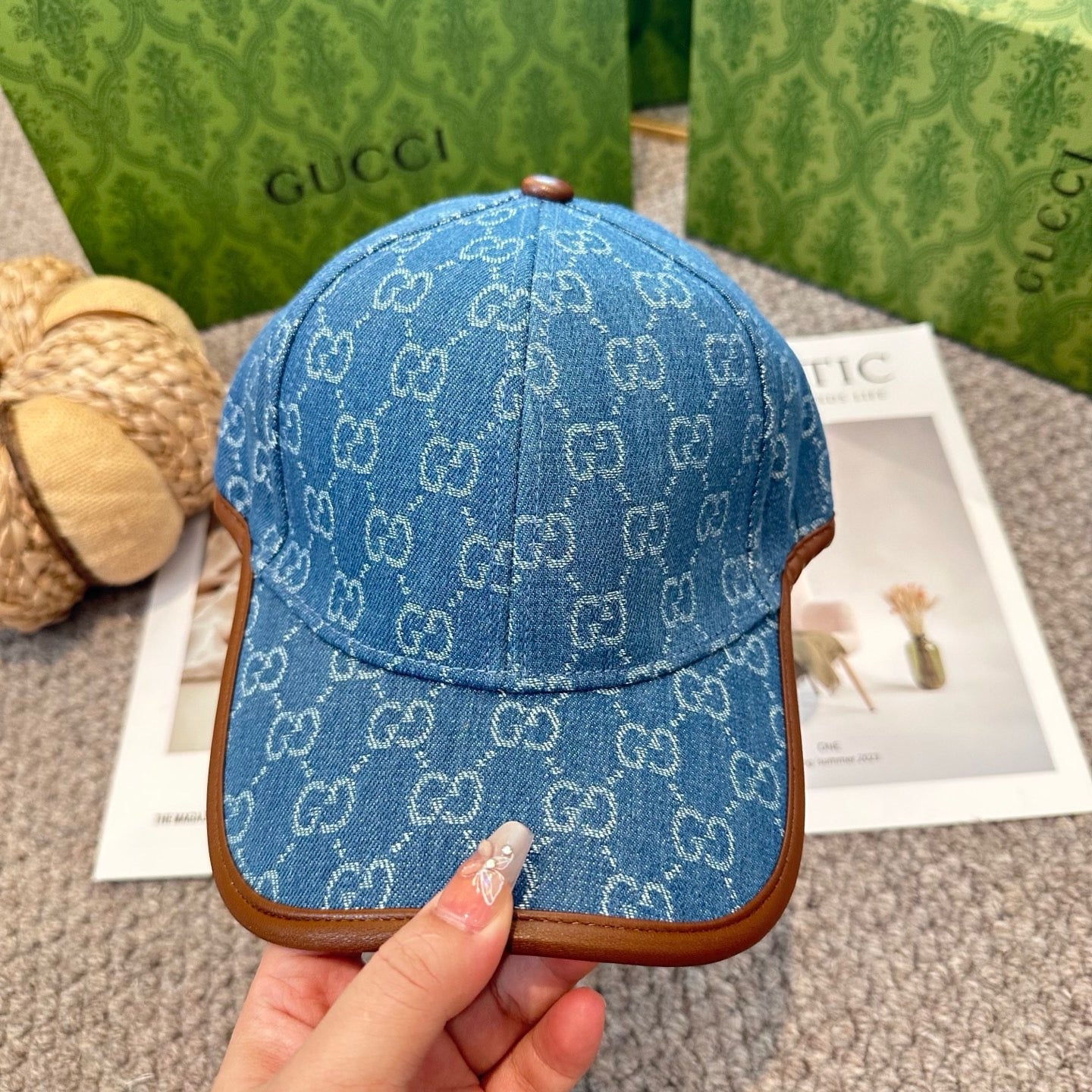 Blue brown Cap