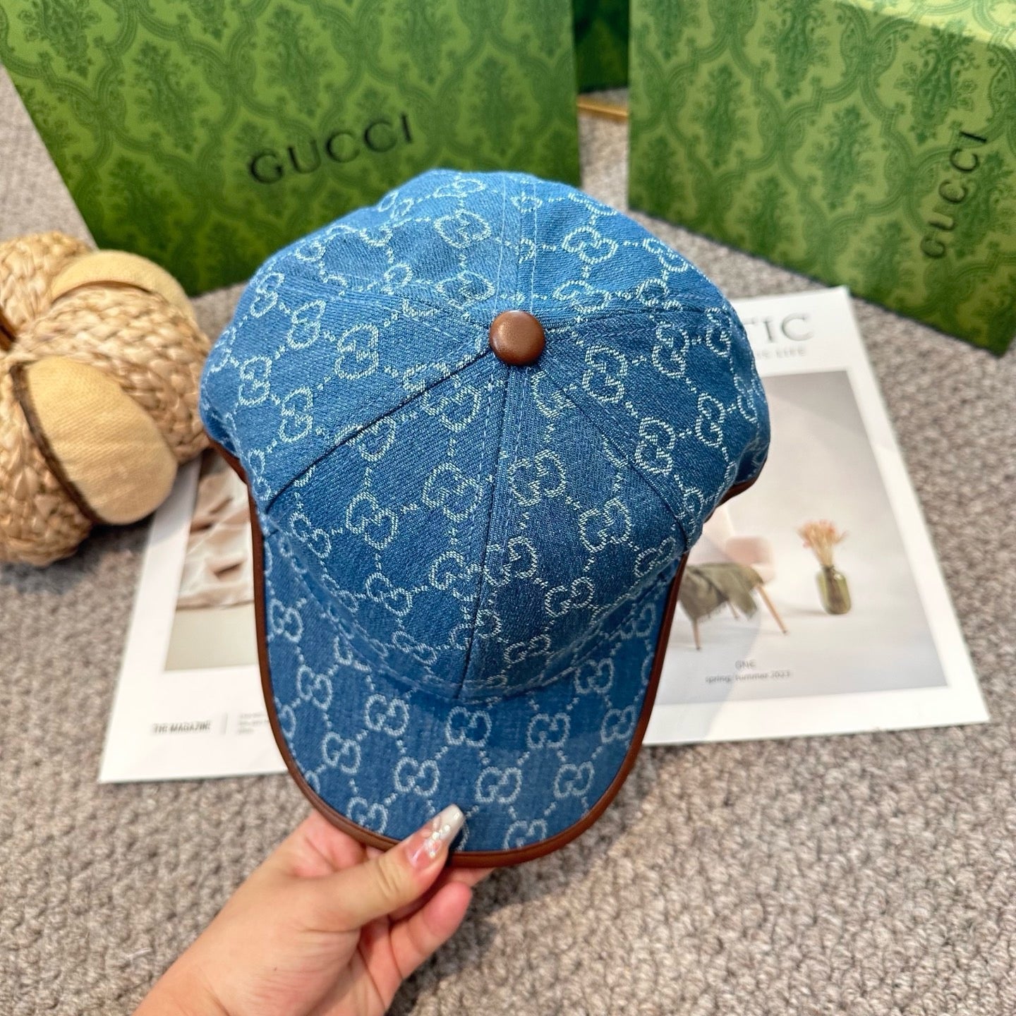 Blue brown Cap
