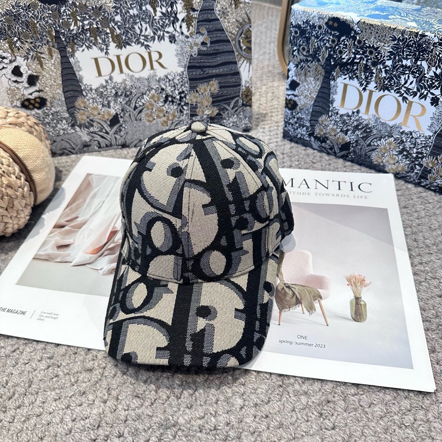 Black grey Cap
