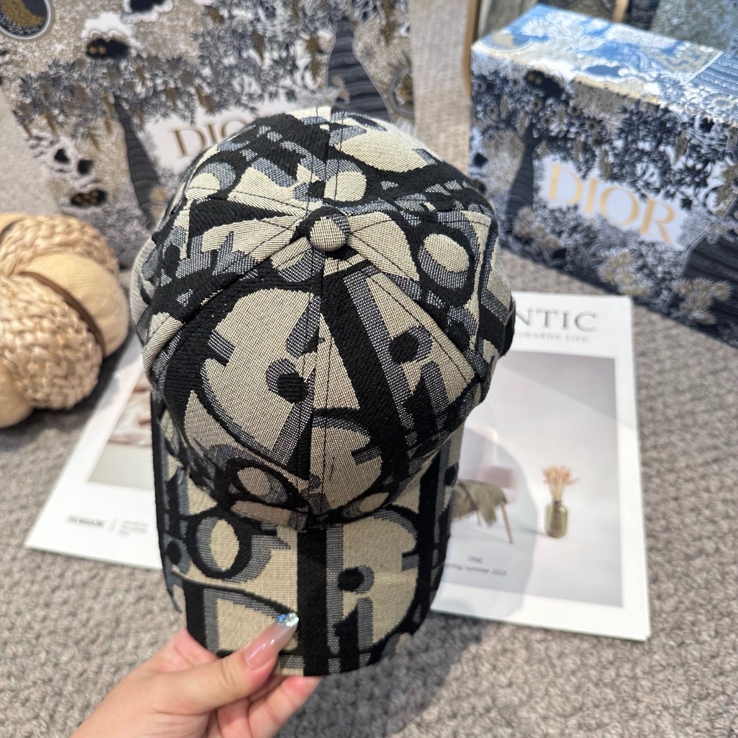 Black grey Cap