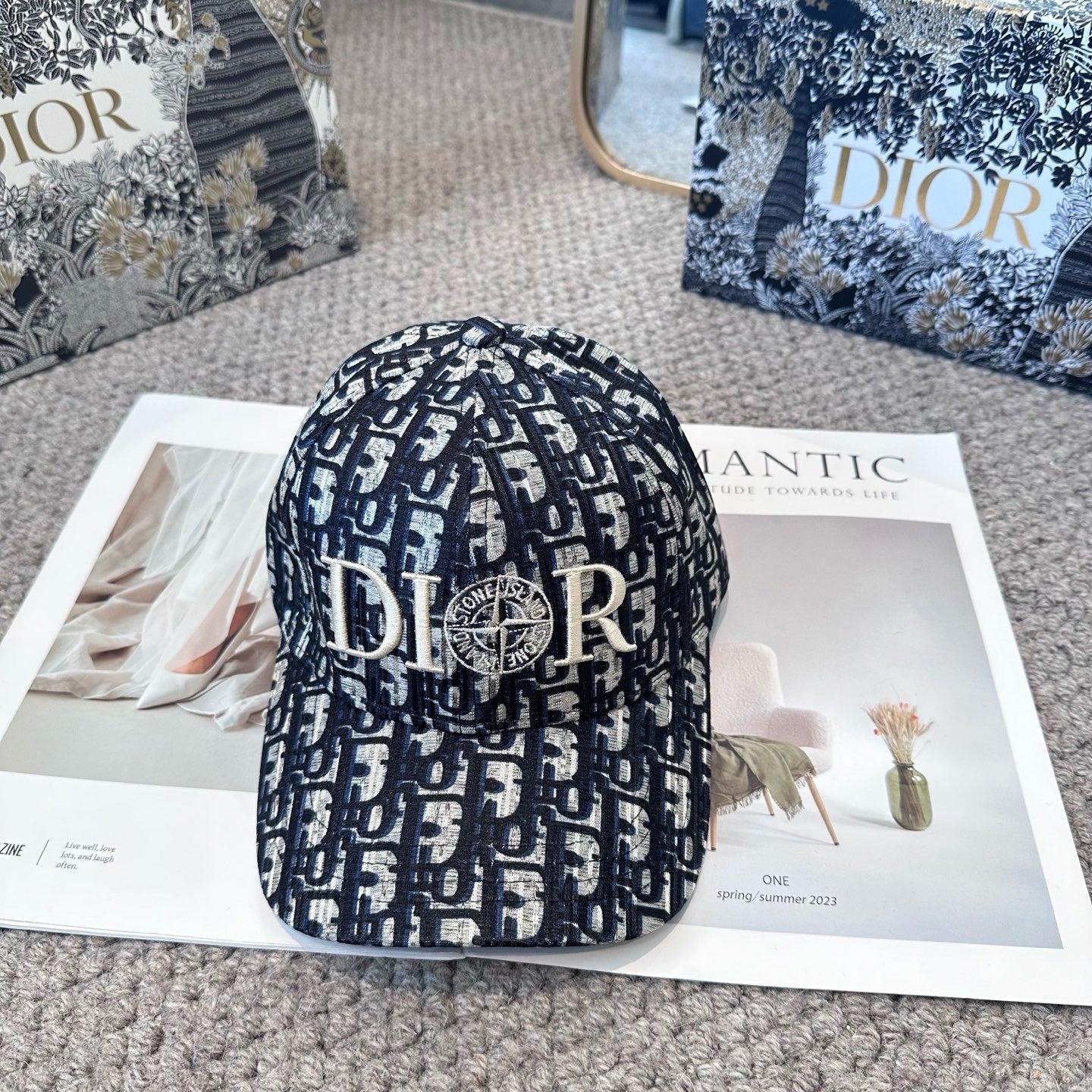 Black grey Cap