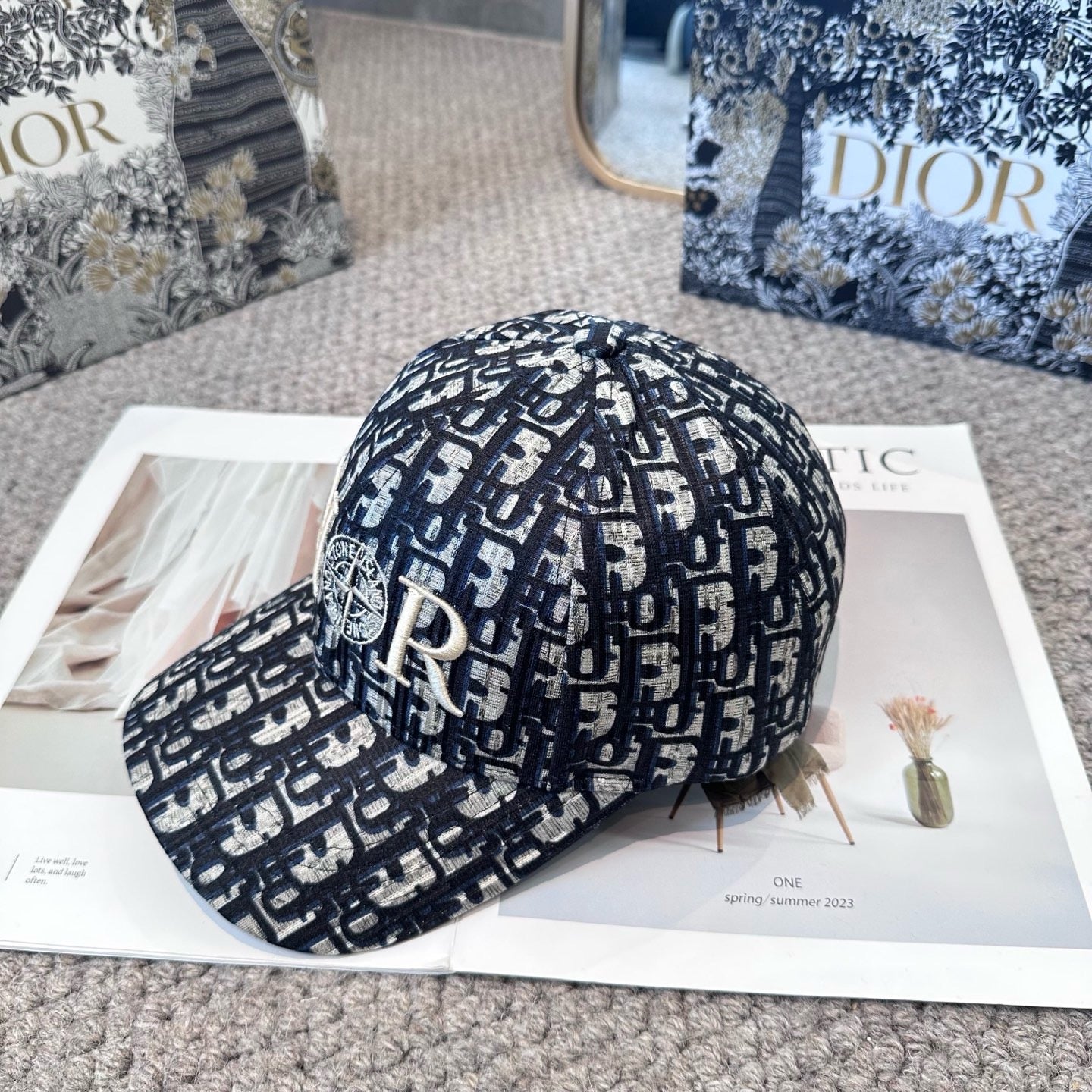 Black grey Cap