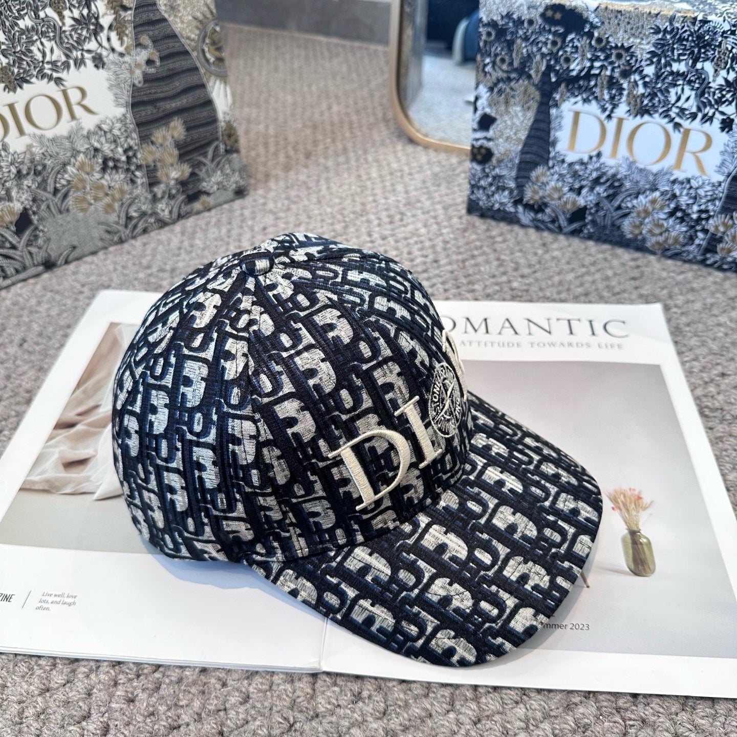 Black grey Cap