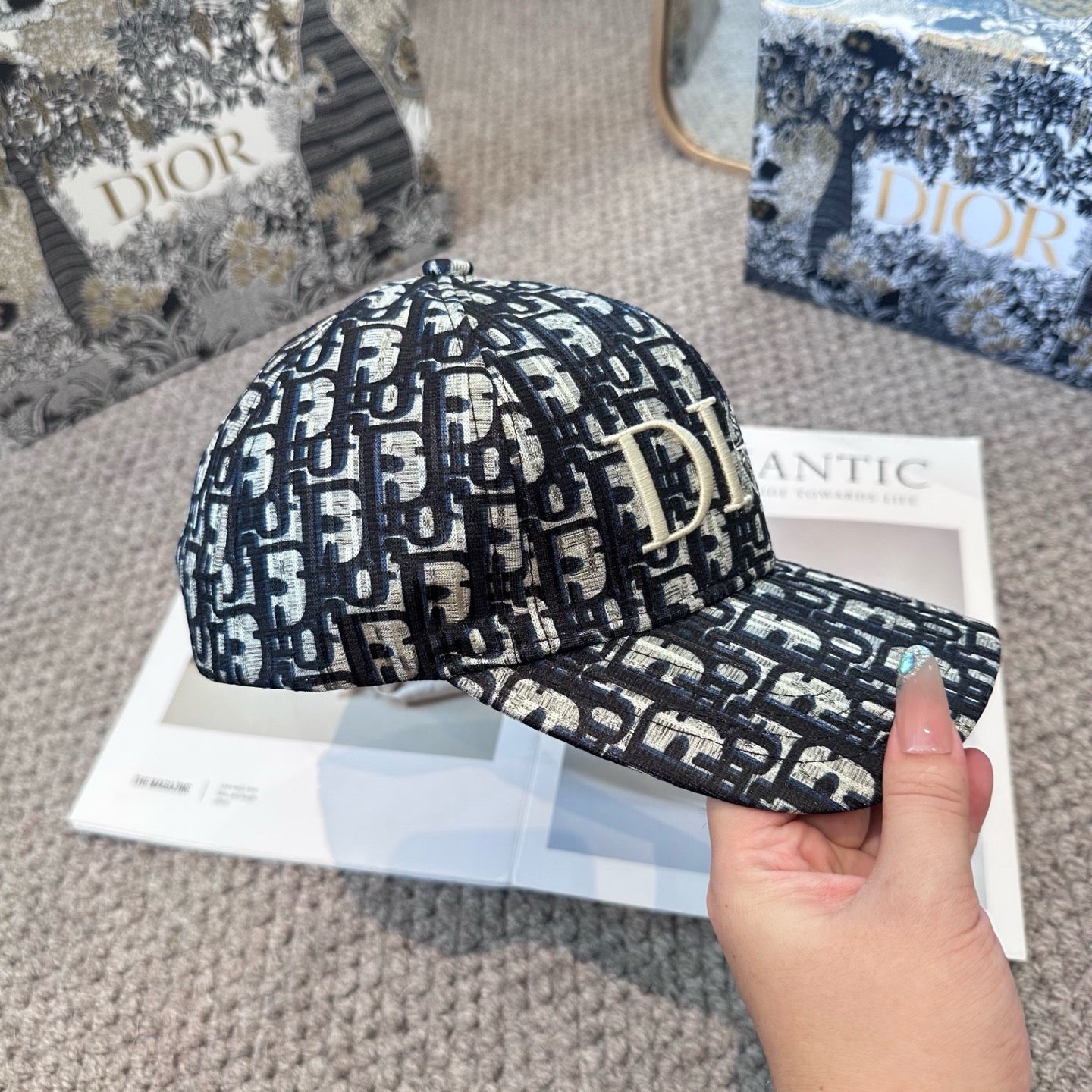 Black grey Cap