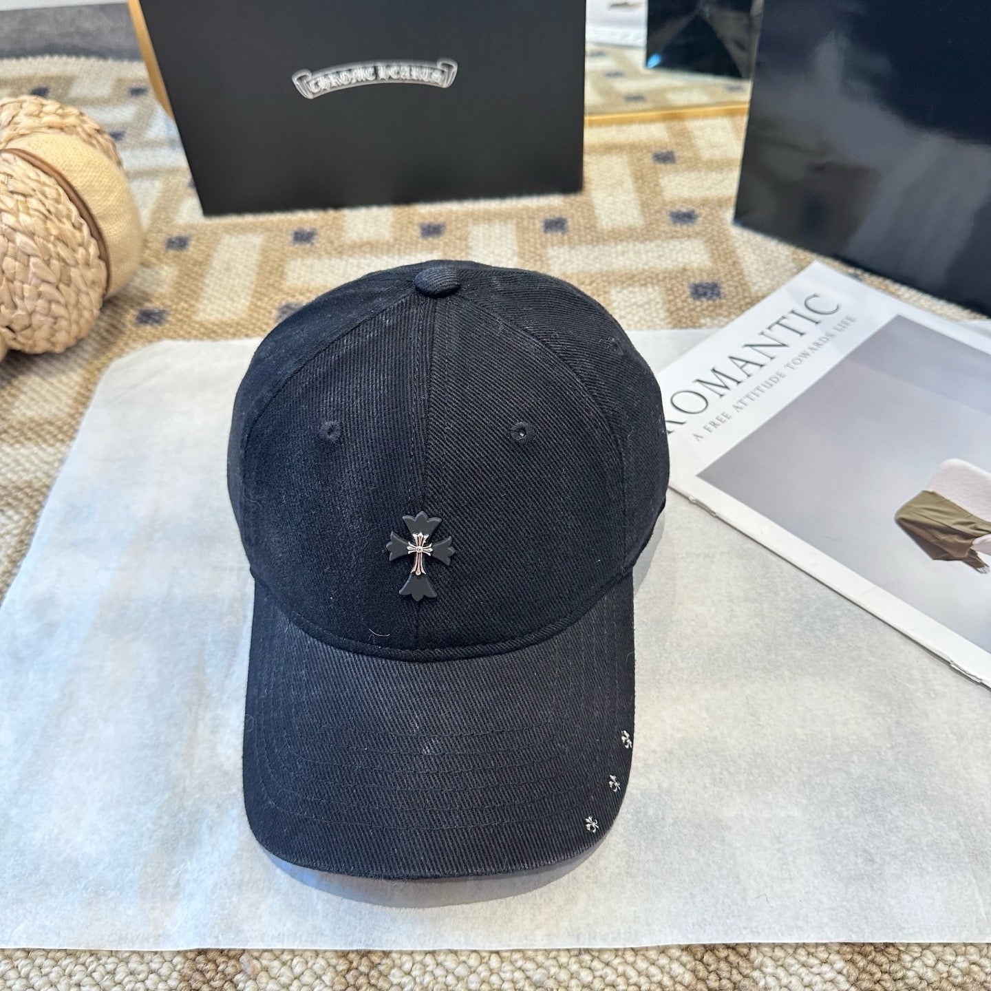 Cream, Black and Pink Cap - FashionHype.xyz