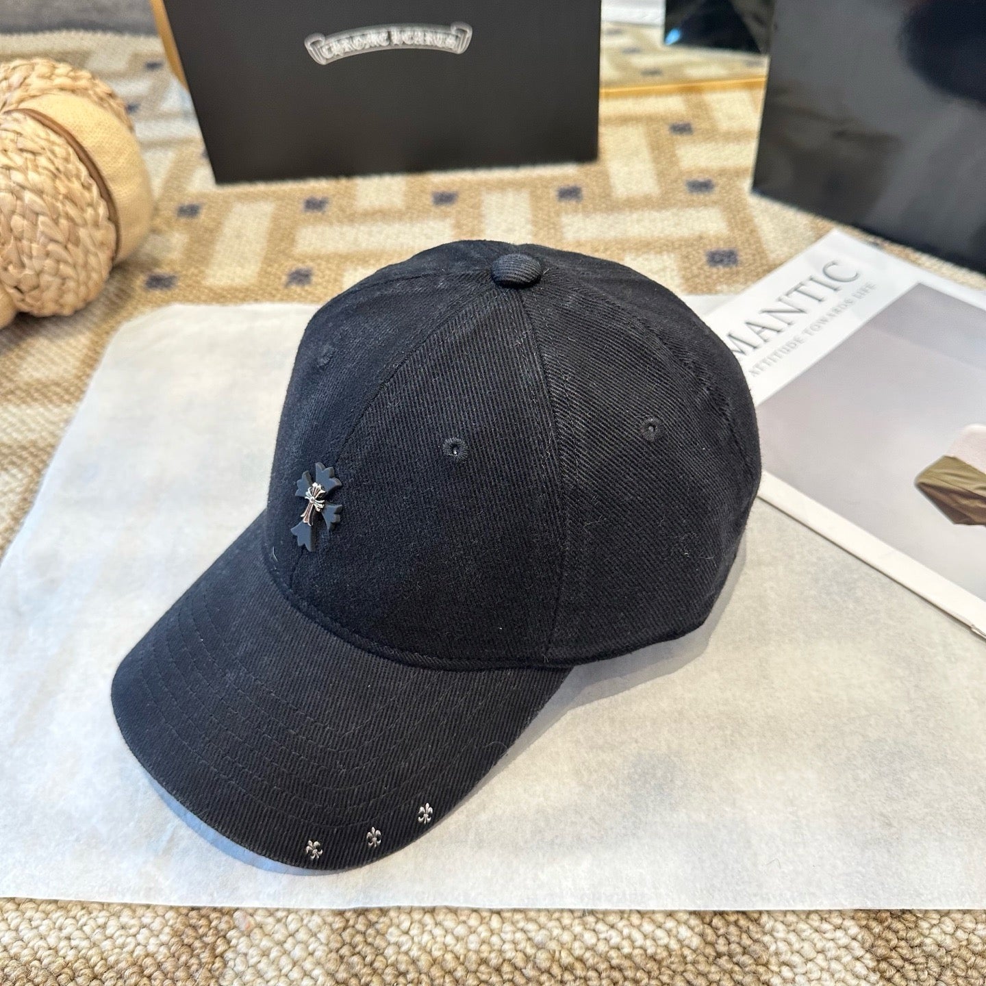 Cream, Black and Pink Cap - FashionHype.xyz
