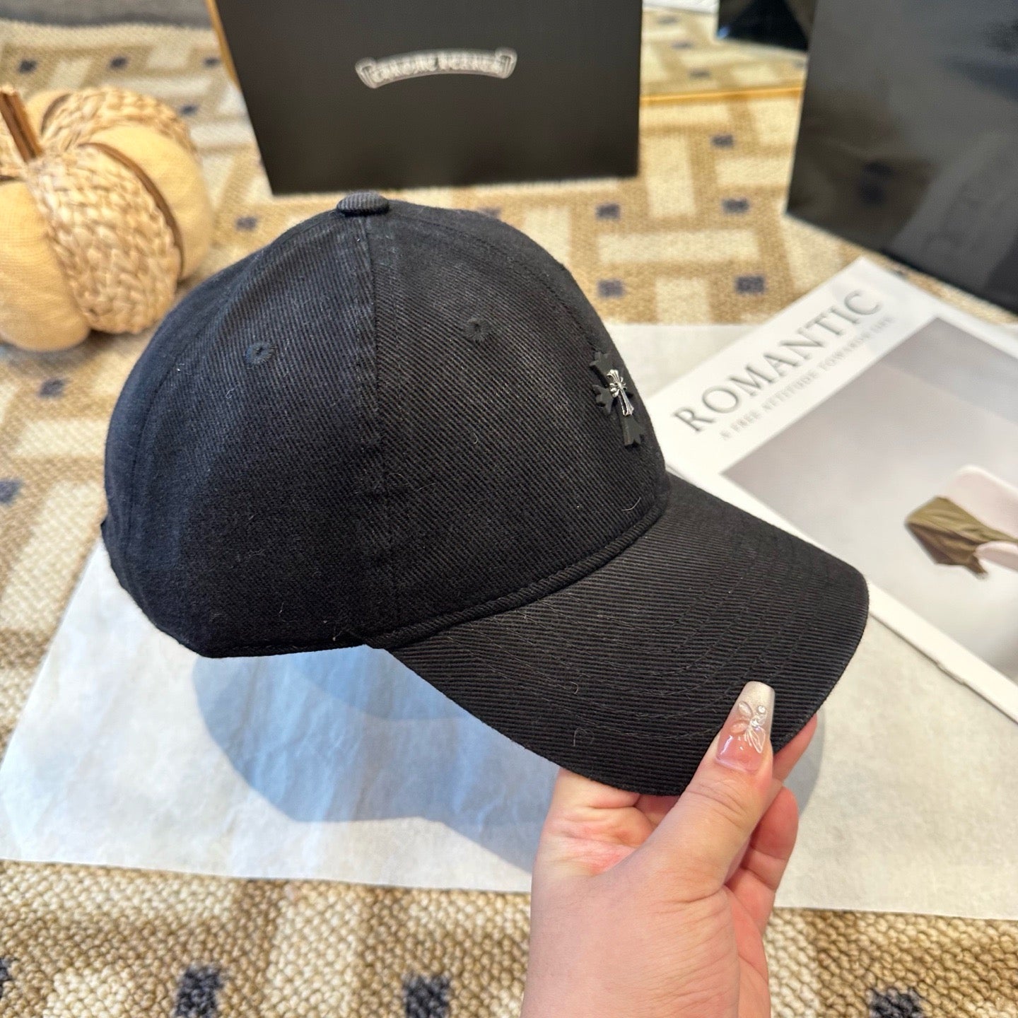 Cream, Black and Pink Cap - FashionHype.xyz