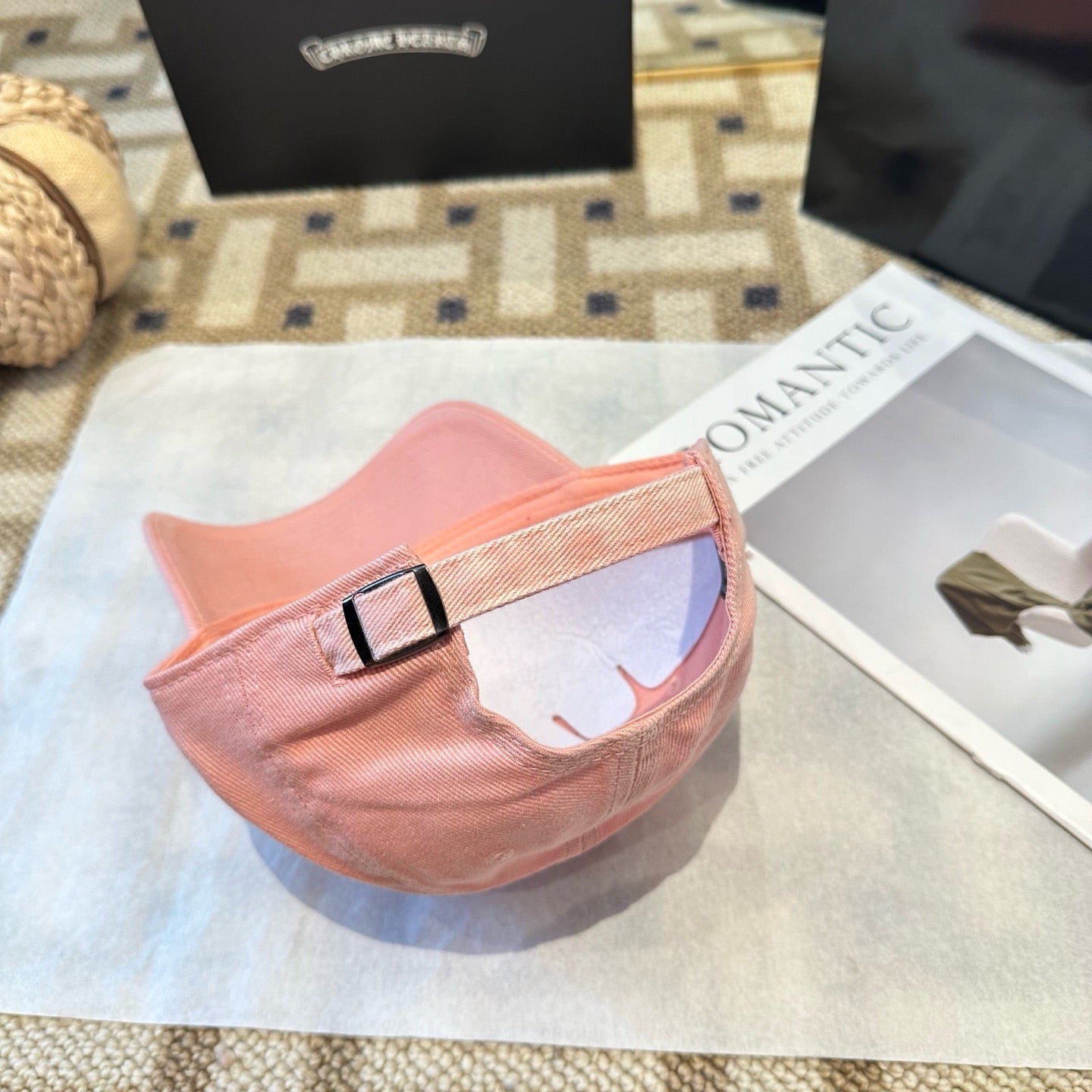 Cream, Black and Pink Cap