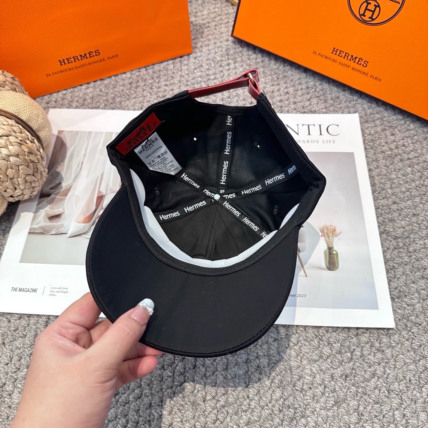 Black, Orange and White Cap - FashionHype.xyz