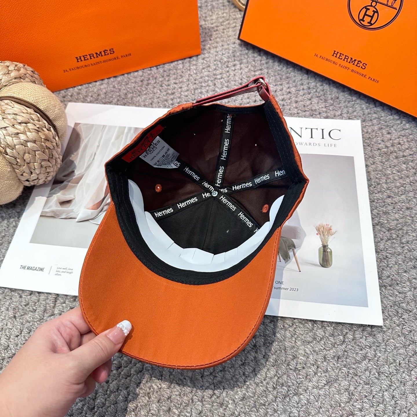 Black, Orange and White Cap - FashionHype.xyz