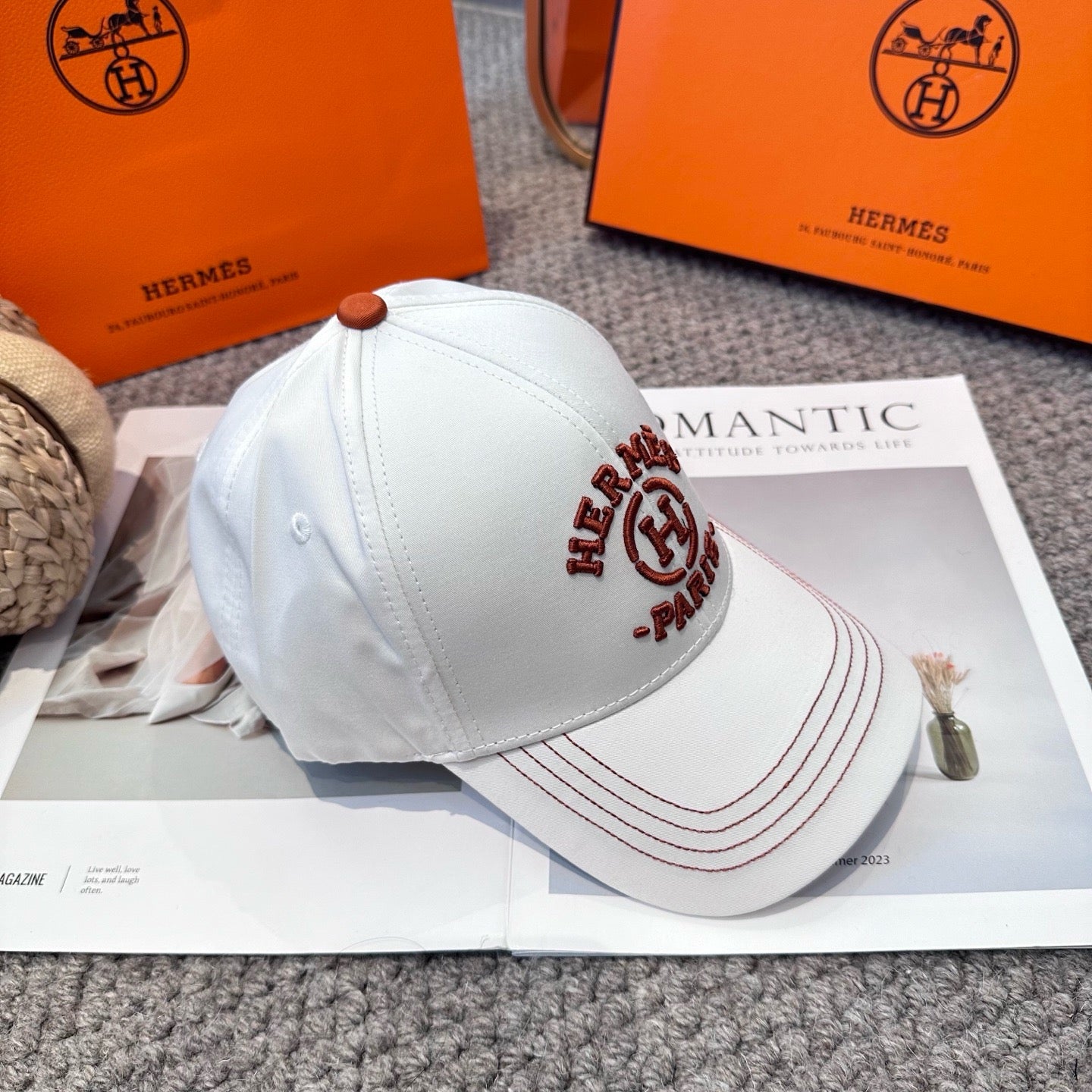 Black, Orange and White Cap - FashionHype.xyz