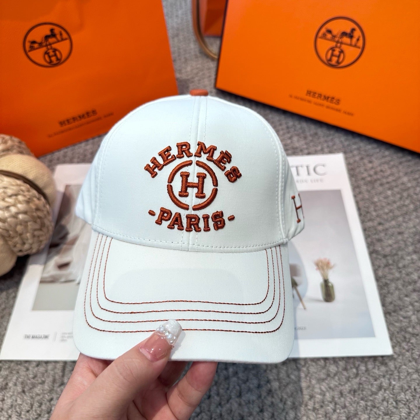 Black, Orange and White Cap - FashionHype.xyz