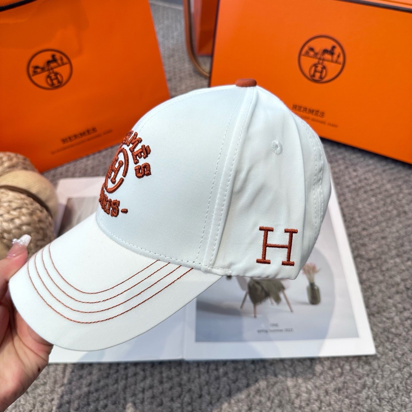 Black, Orange and White Cap - FashionHype.xyz