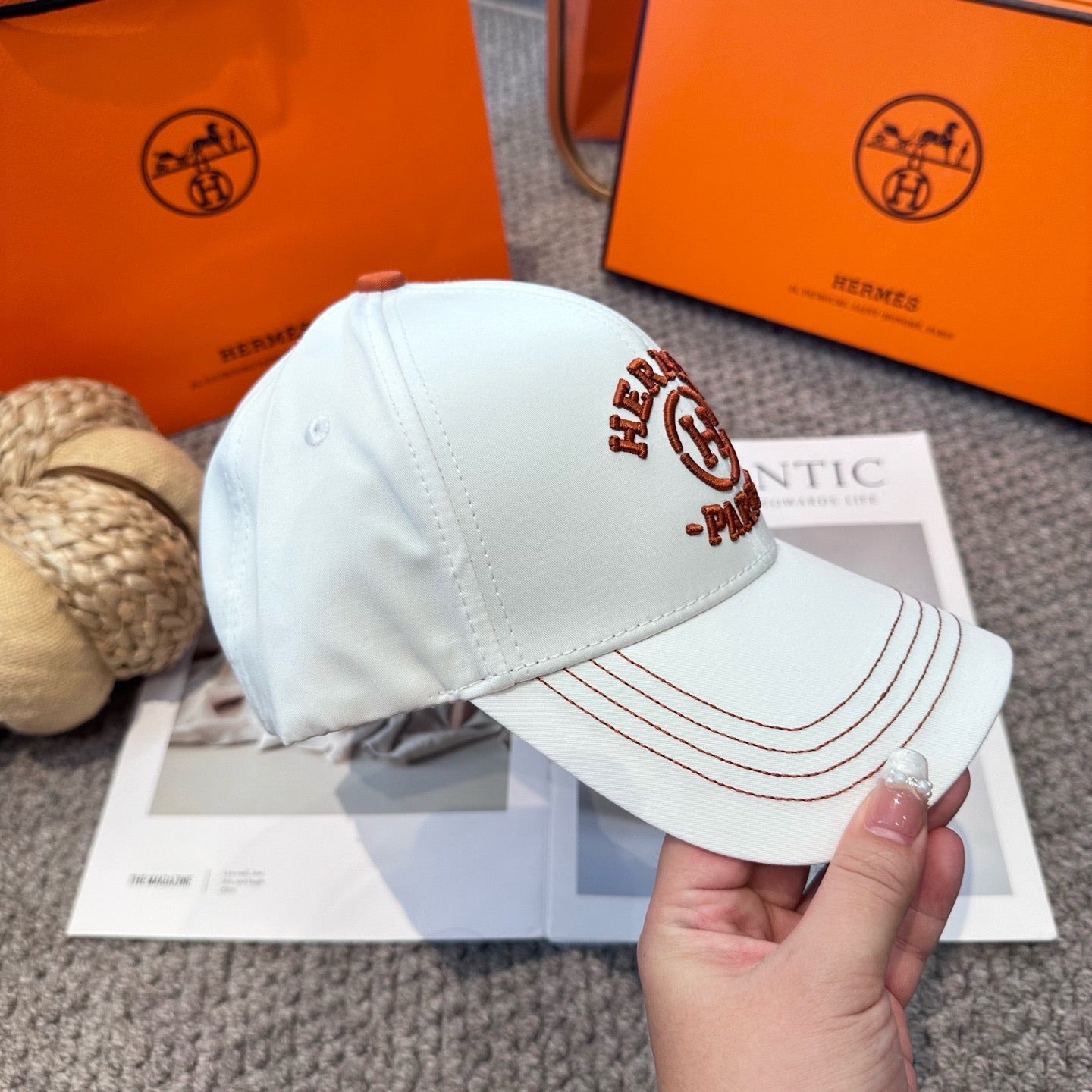 Black, Orange and White Cap - FashionHype.xyz
