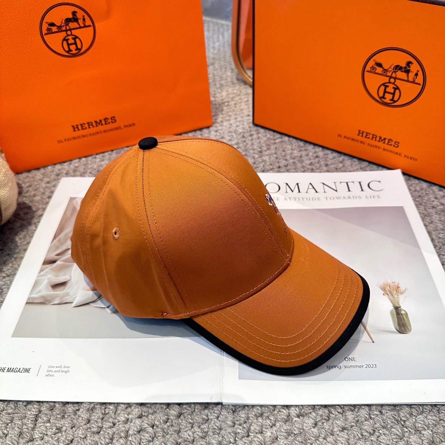 Orange, White, Blue and Black Cap - FashionHype.xyz