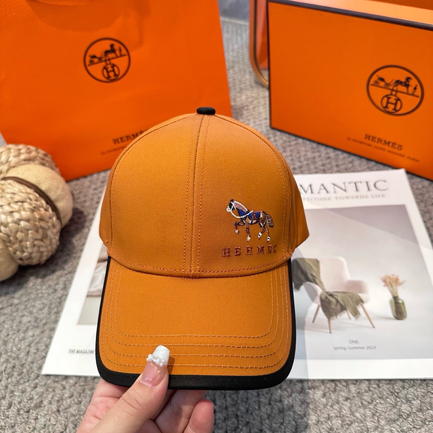 Orange, White, Blue and Black Cap - FashionHype.xyz