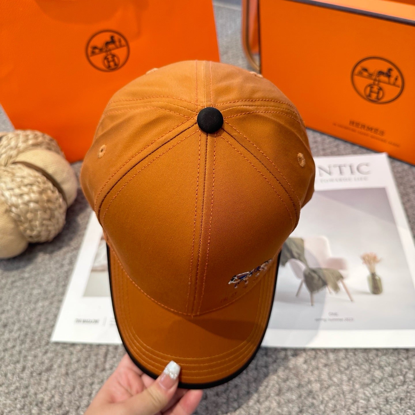 Orange, White, Blue and Black Cap - FashionHype.xyz