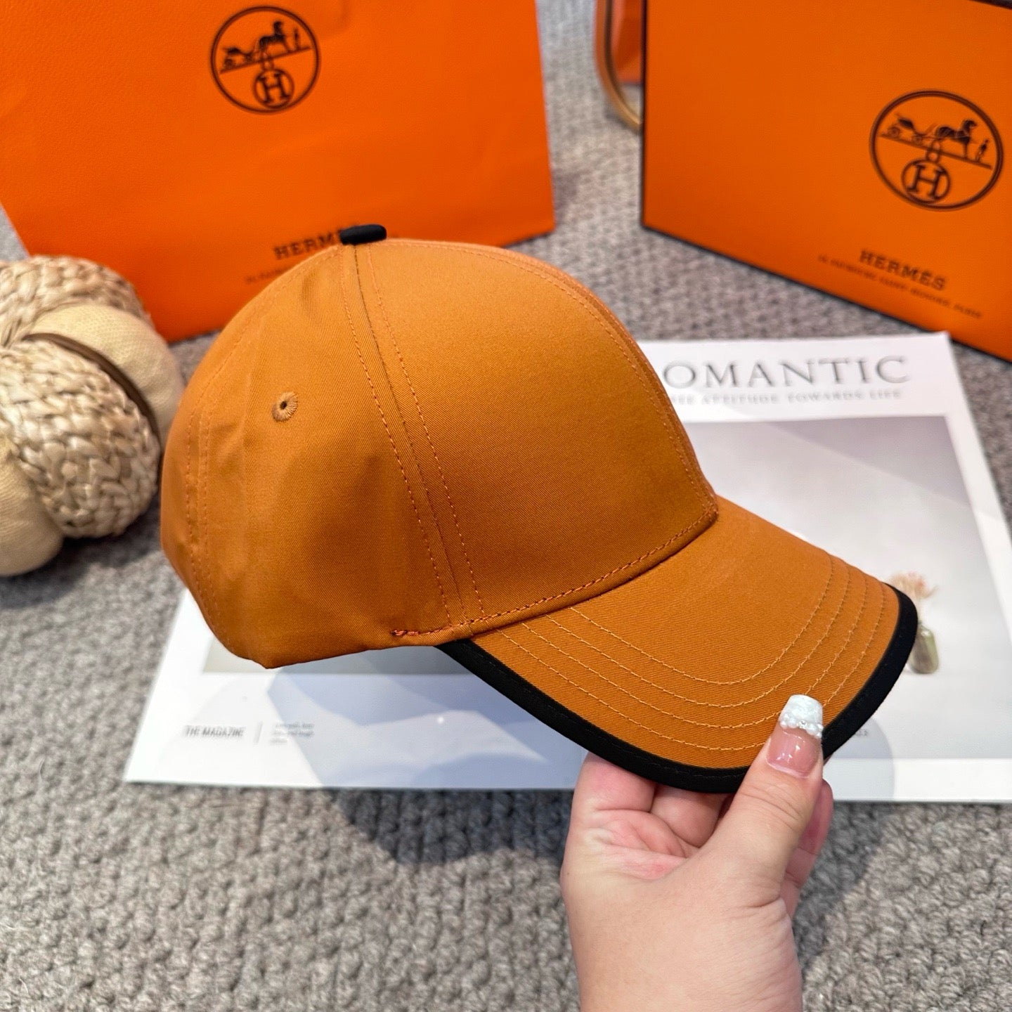Orange, White, Blue and Black Cap - FashionHype.xyz