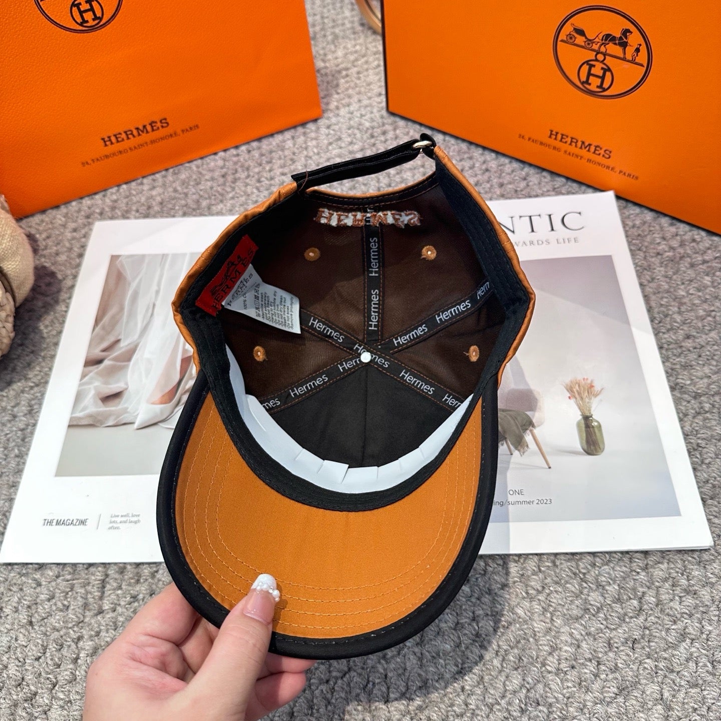 Orange, White, Blue and Black Cap - FashionHype.xyz