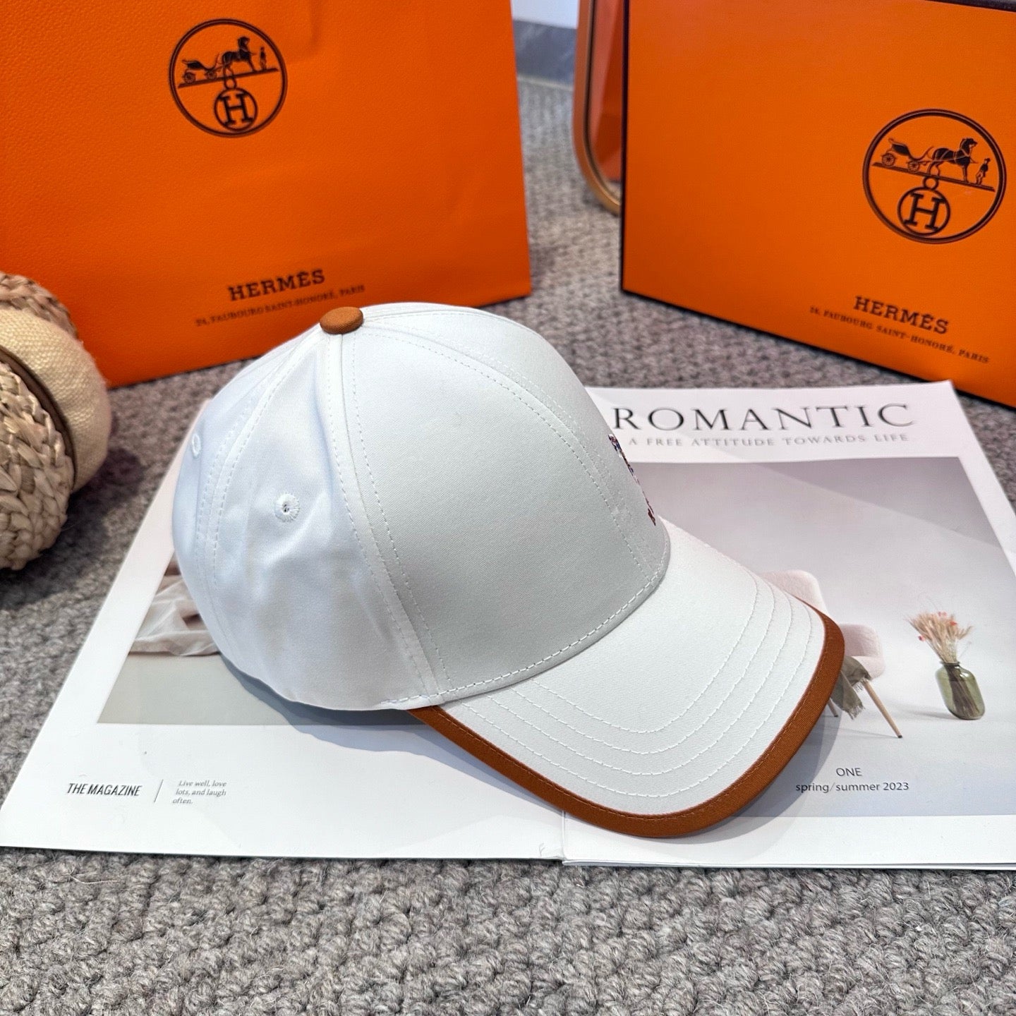 Orange, White, Blue and Black Cap - FashionHype.xyz