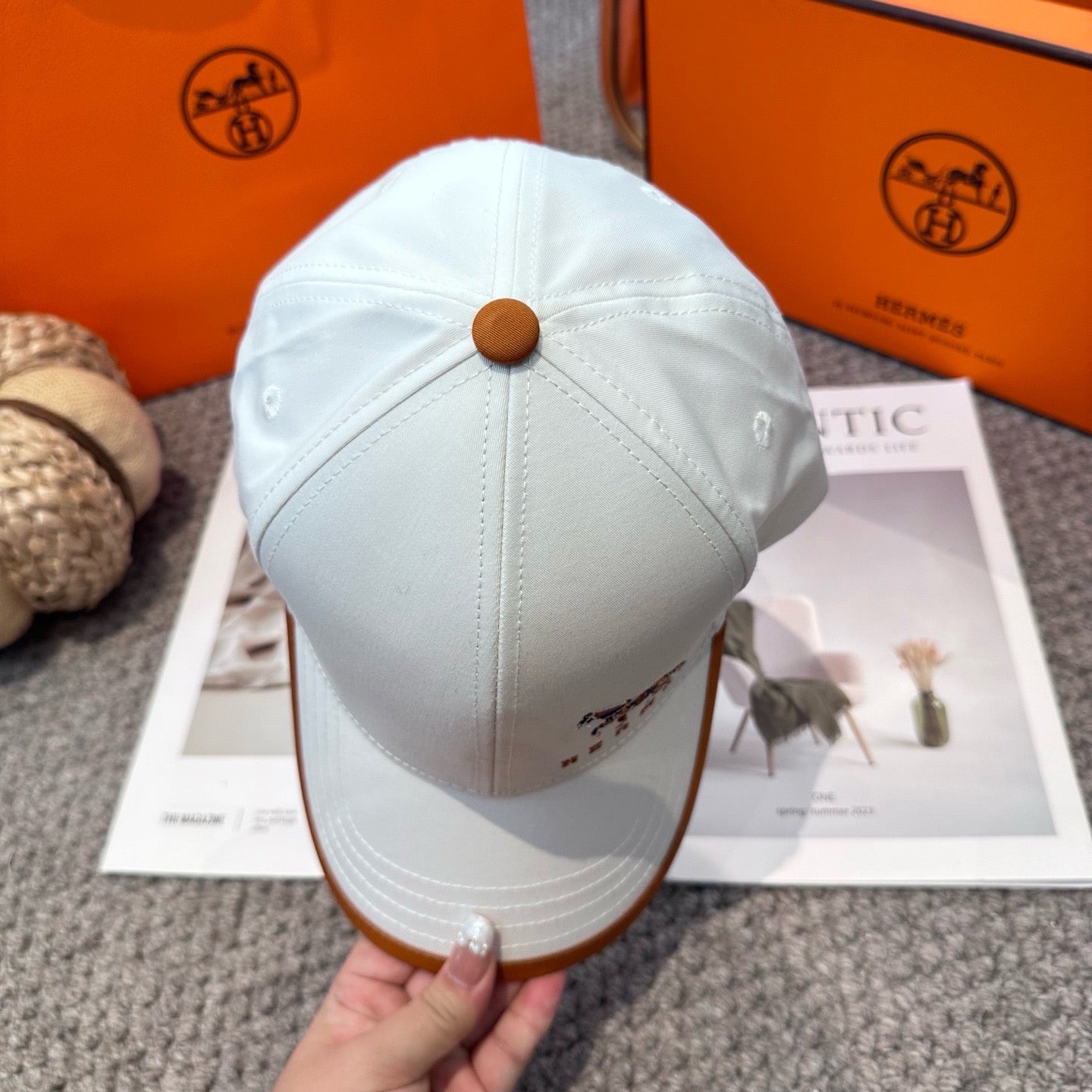 Orange, White, Blue and Black Cap - FashionHype.xyz