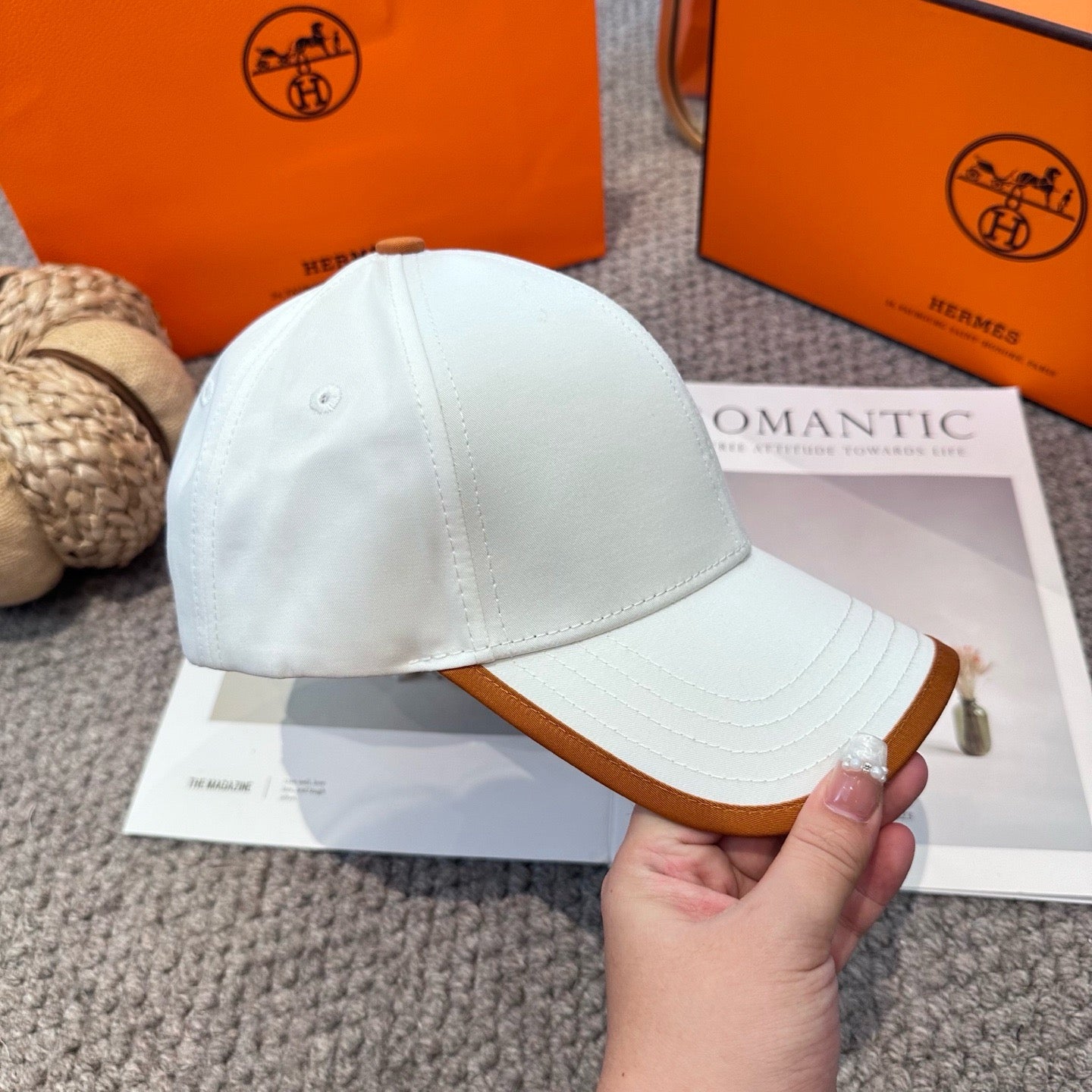 Orange, White, Blue and Black Cap - FashionHype.xyz