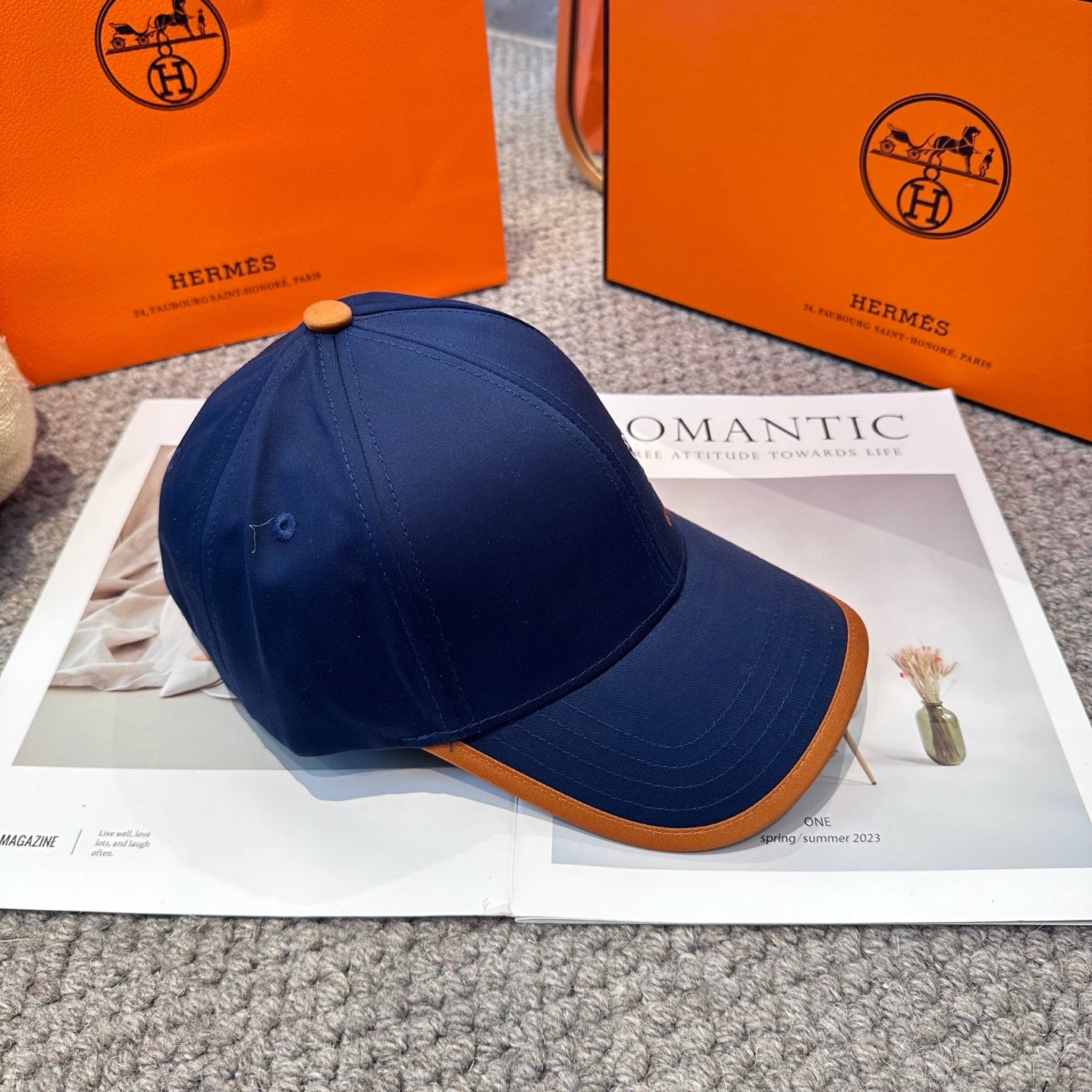 Orange, White, Blue and Black Cap - FashionHype.xyz