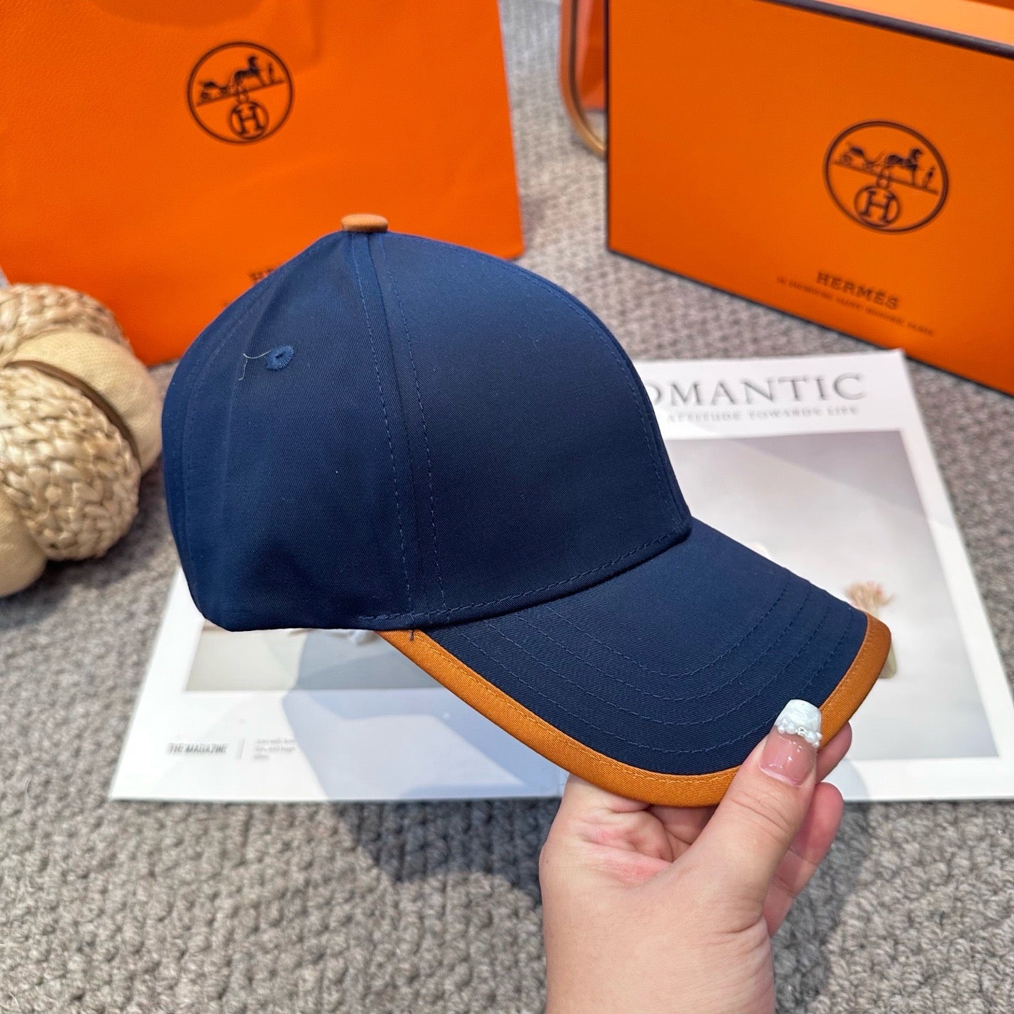 Orange, White, Blue and Black Cap - FashionHype.xyz