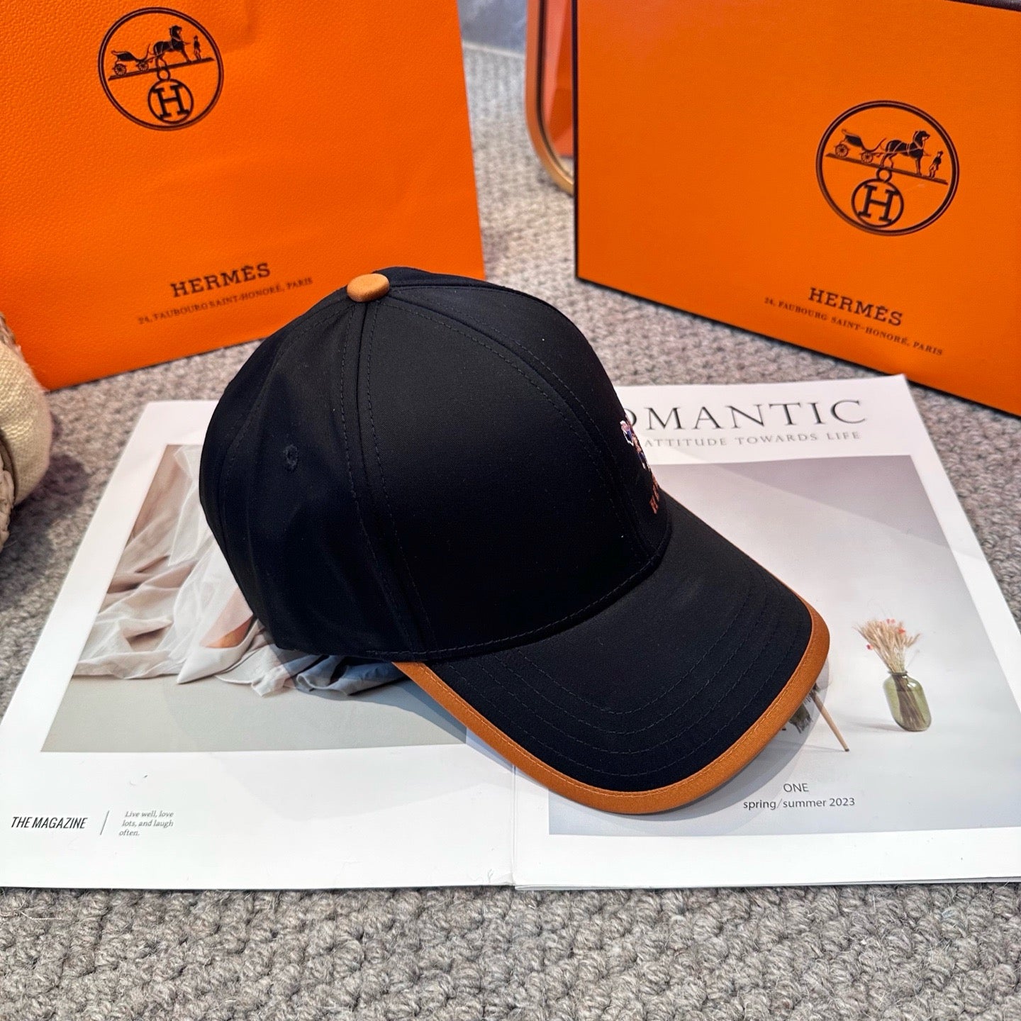 Orange, White, Blue and Black Cap - FashionHype.xyz