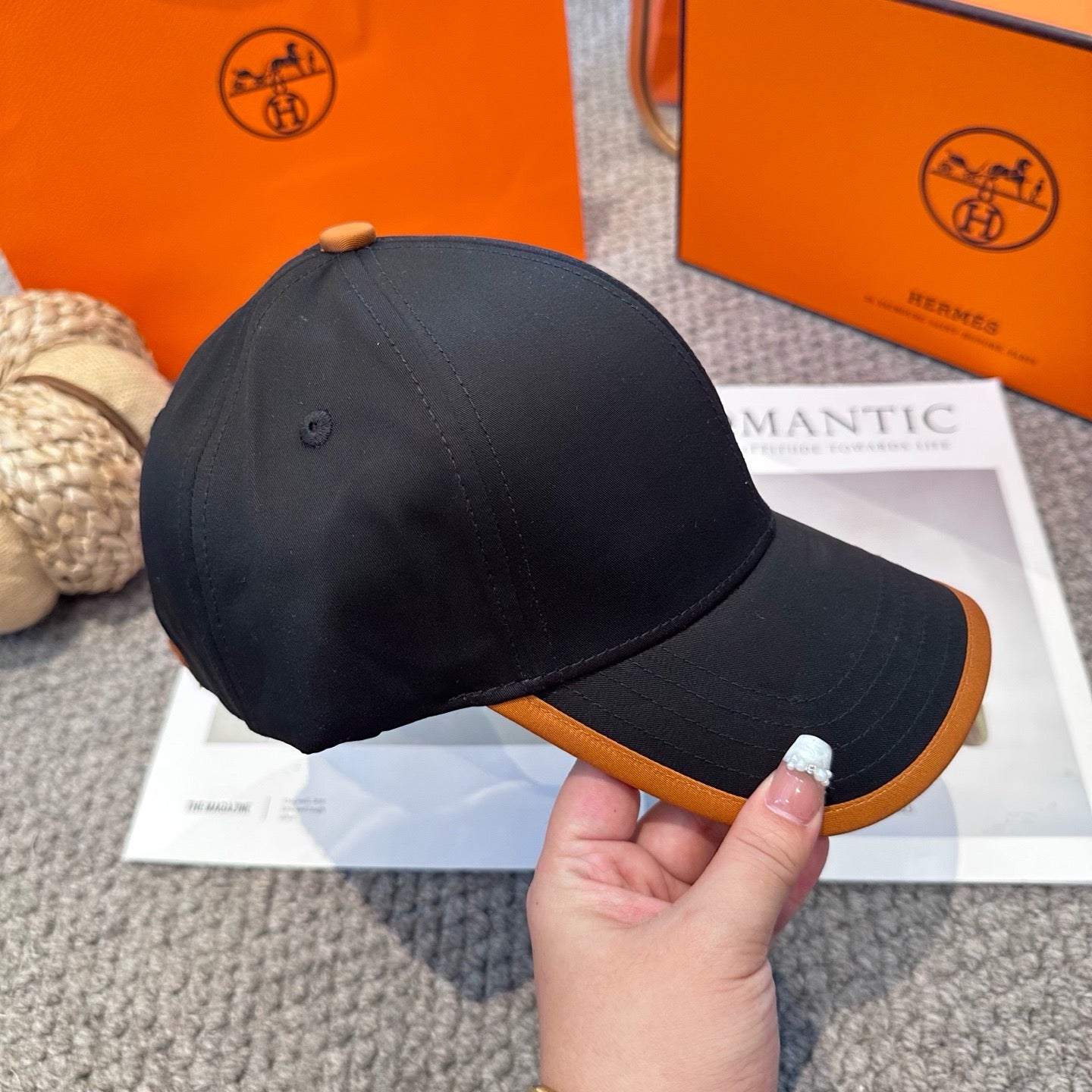 Orange, White, Blue and Black Cap - FashionHype.xyz