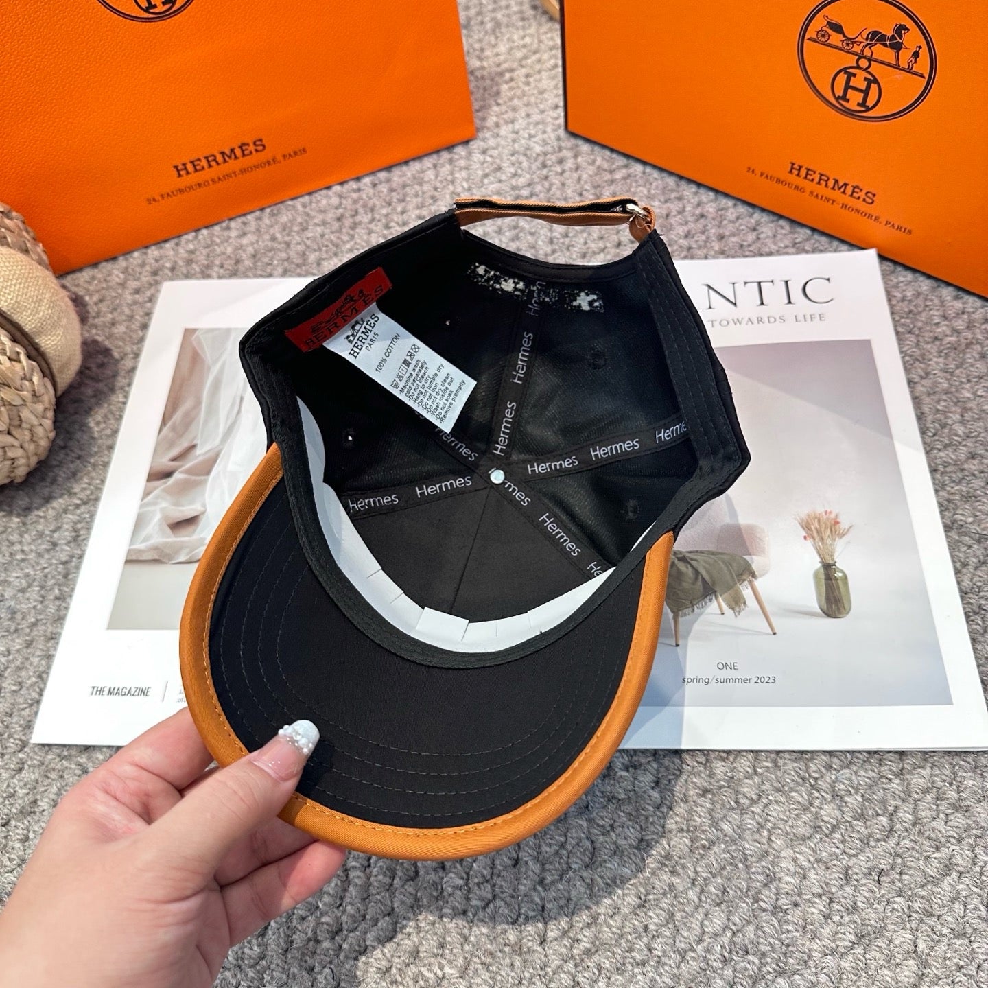 Orange, White, Blue and Black Cap - FashionHype.xyz