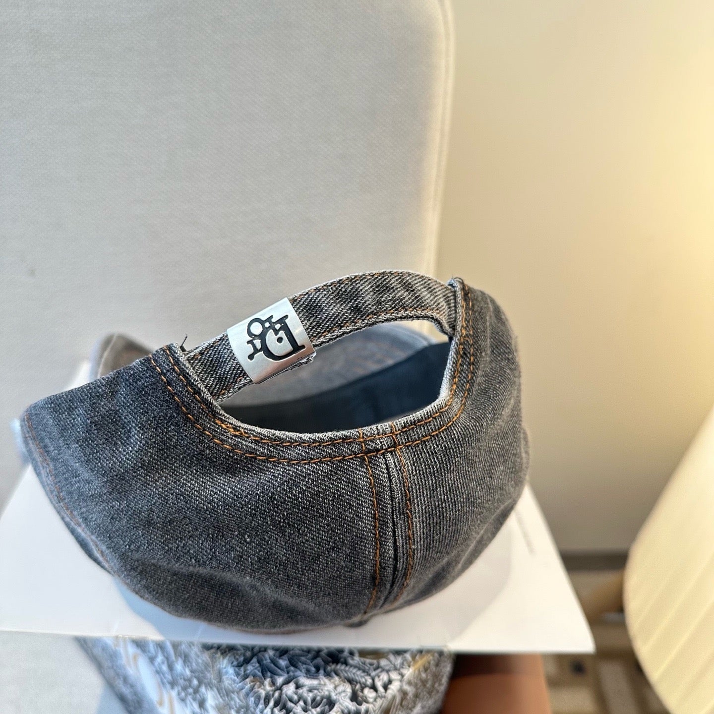 Dark Grey Denim and Light Blue Denim Cap - FashionHype.xyz