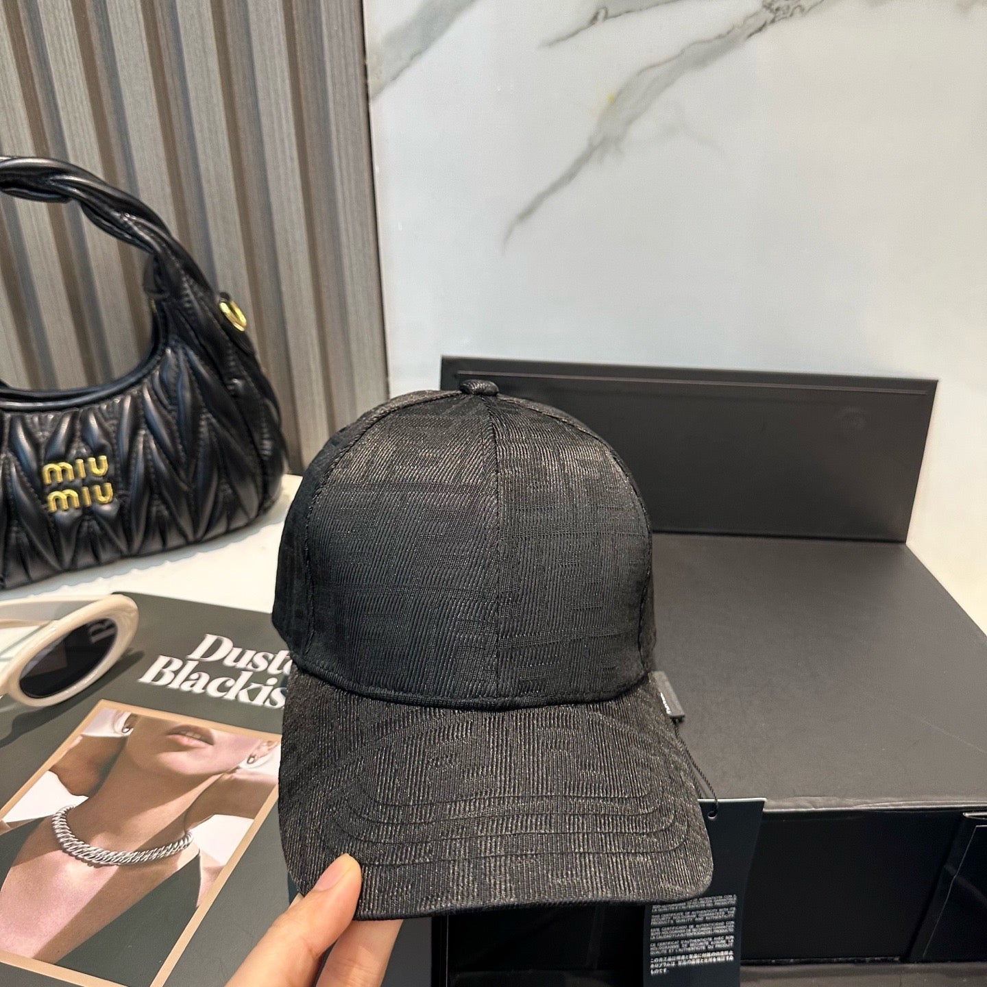 Brown, Black and Blue Cap