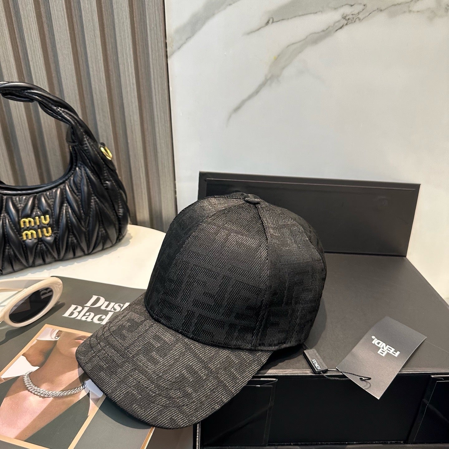 Brown, Black and Blue Cap