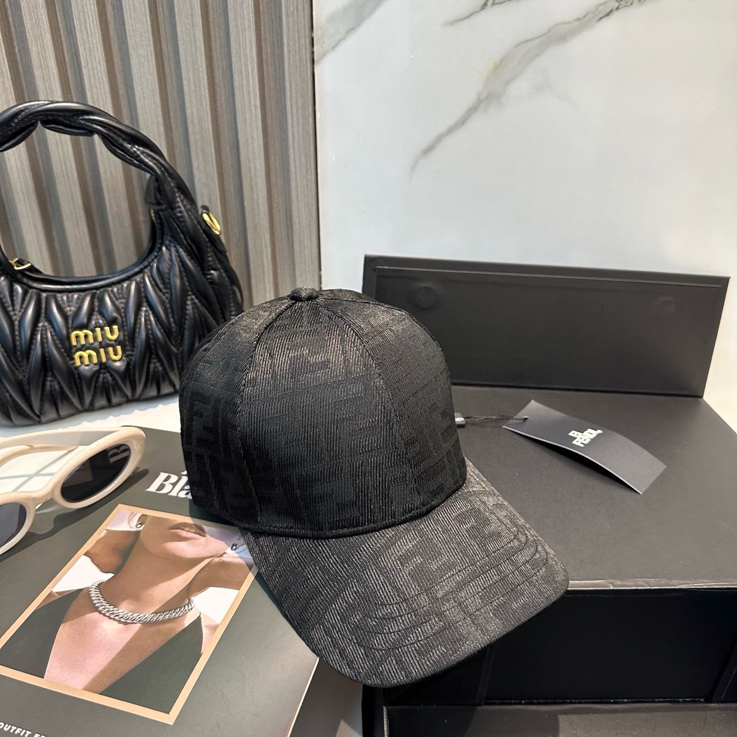 Brown, Black and Blue Cap
