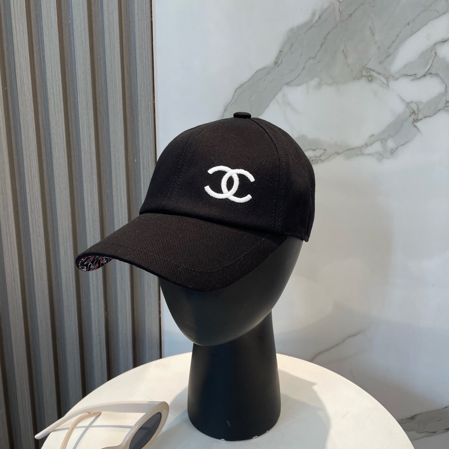 Light Pink, Black and White Cap