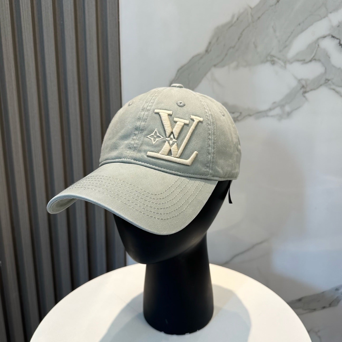 White, Brown, Light Grey and Pink Cap