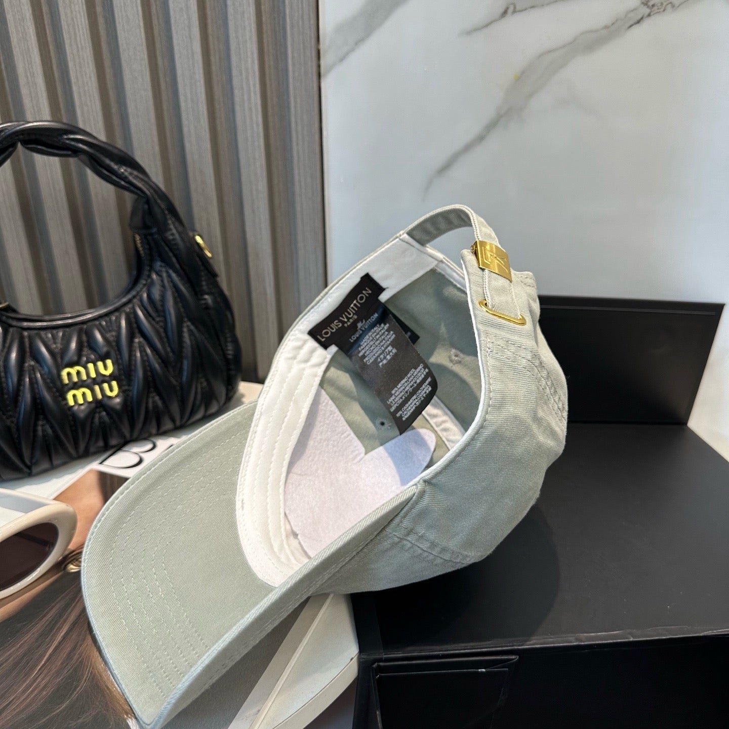 White, Brown, Light Grey and Pink Cap