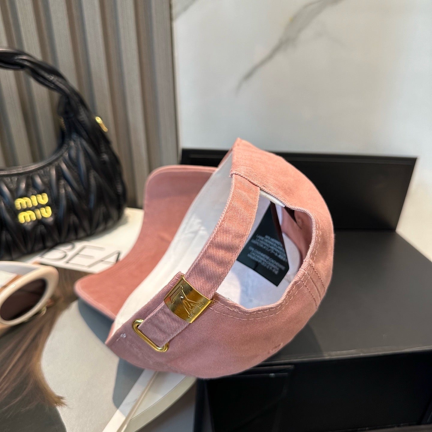 White, Brown, Light Grey and Pink Cap