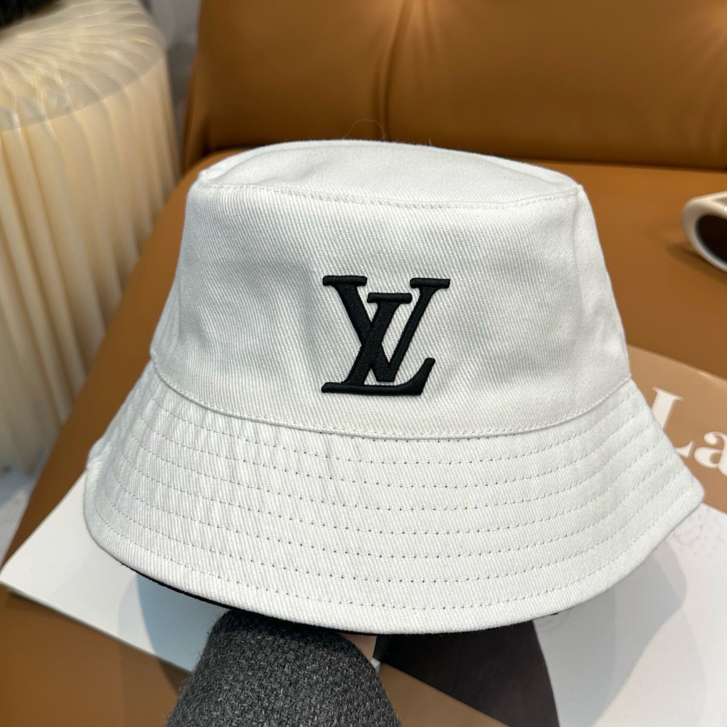 White, Black and Blue Hat